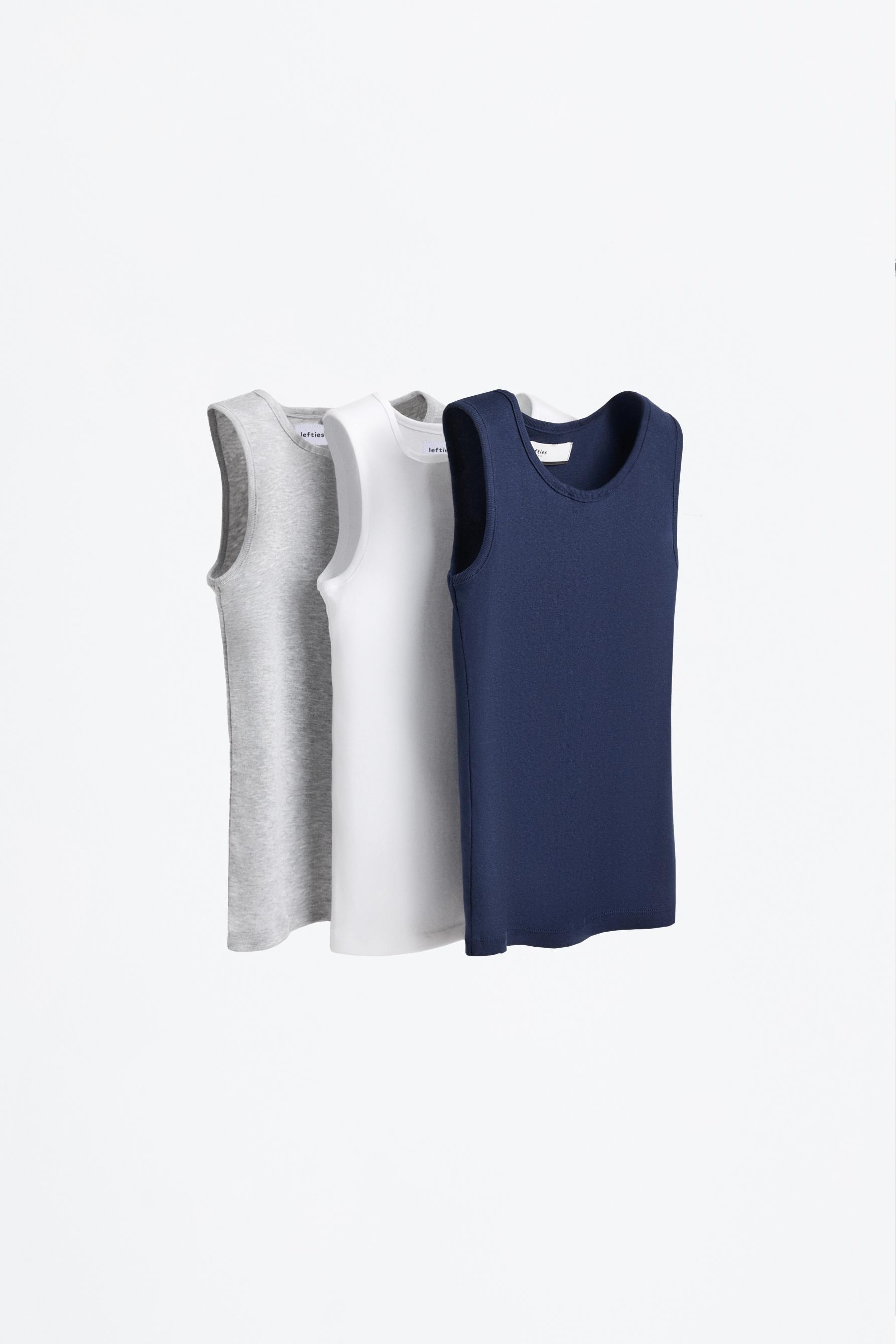 3-pack of undershirts — BLUE/WHITE