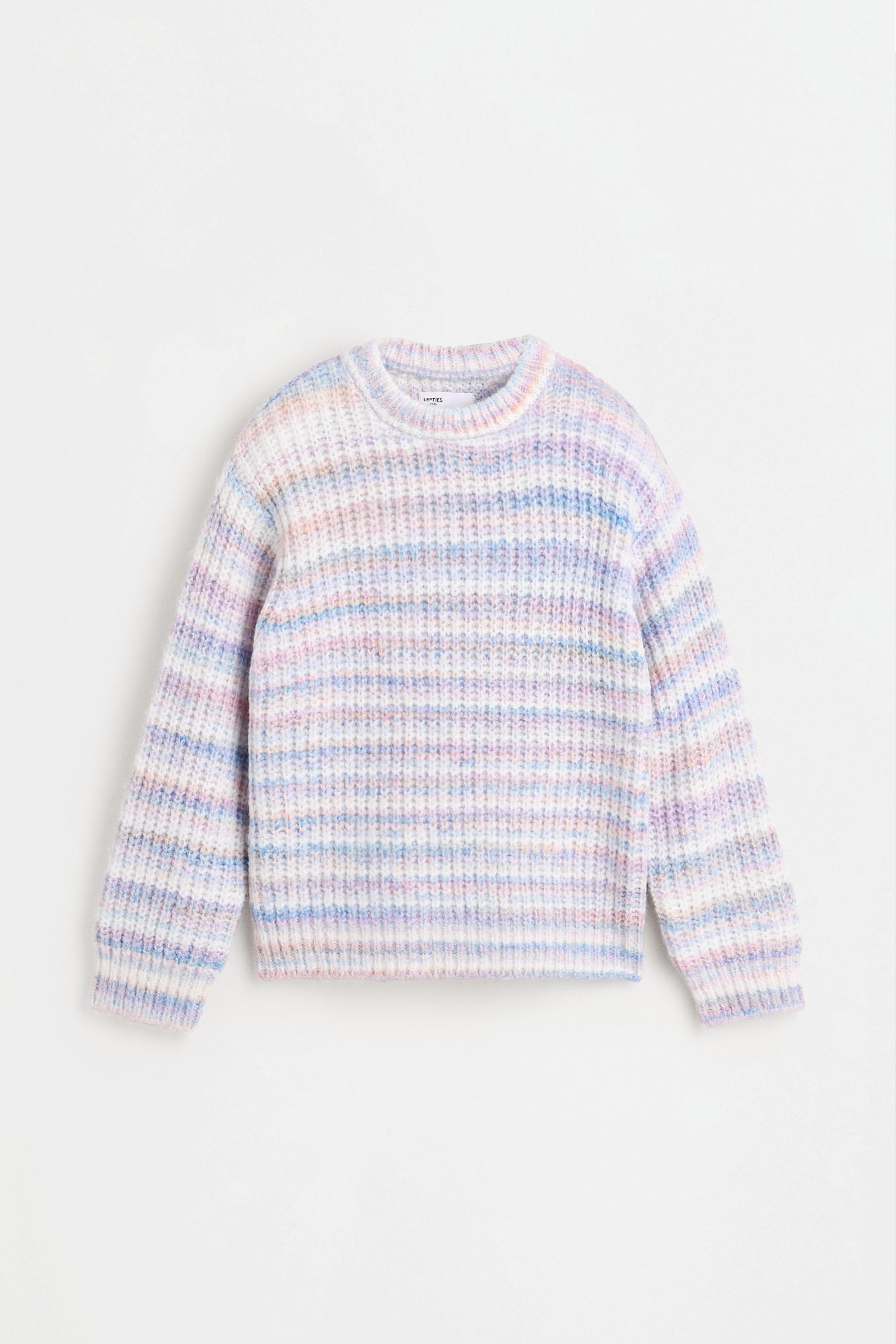 Striped knit sweater — SKY BLUE
