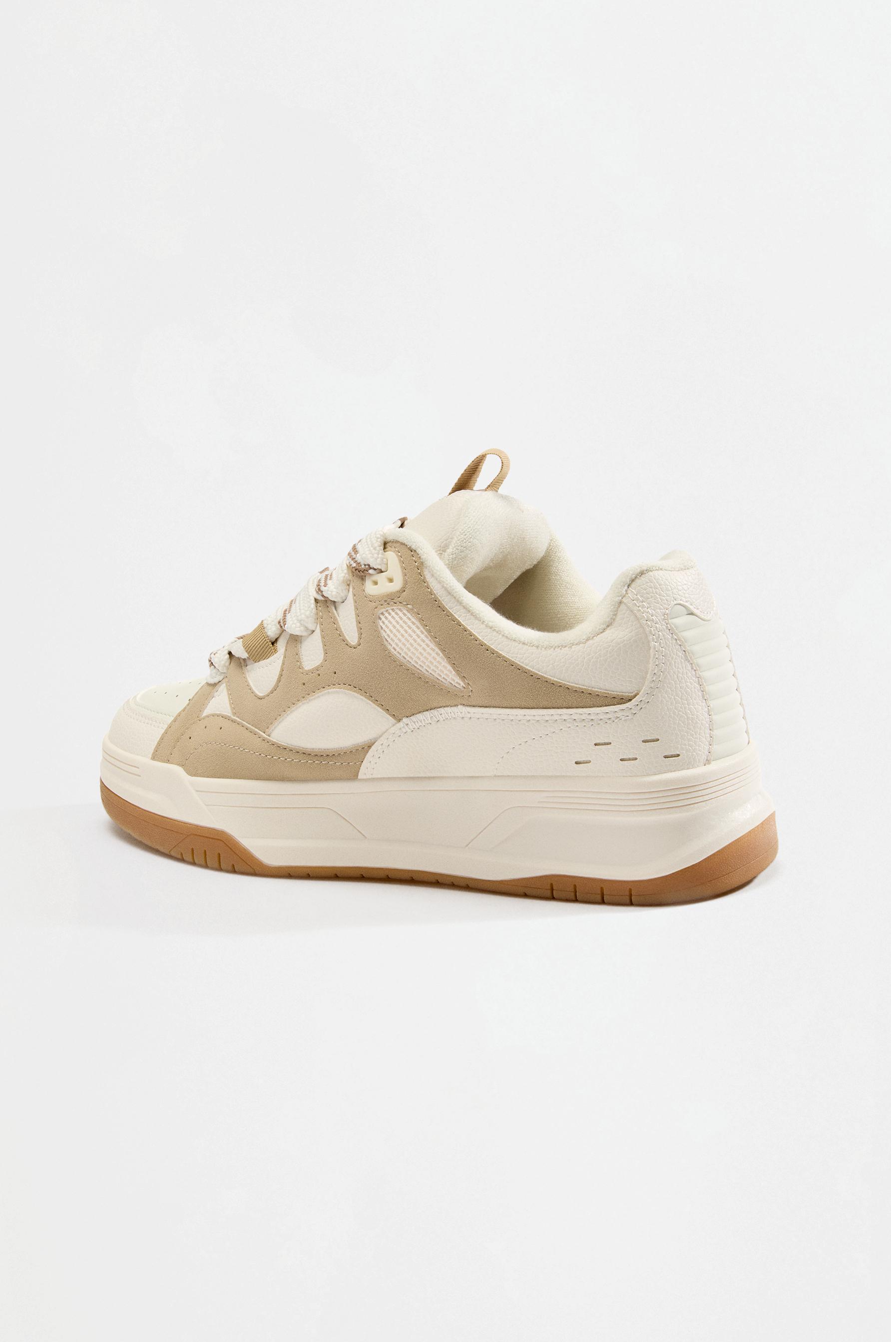 COMBINED VOLUME SNEAKERS — BEIGE