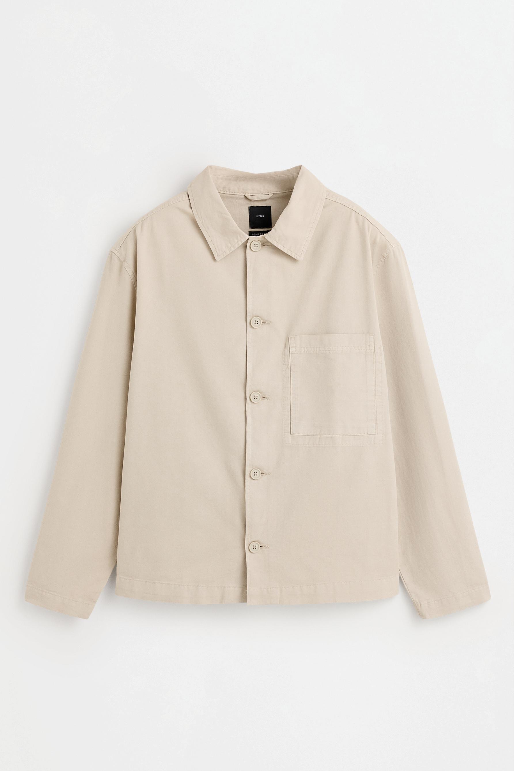Linen blend overshirt — BEIGE