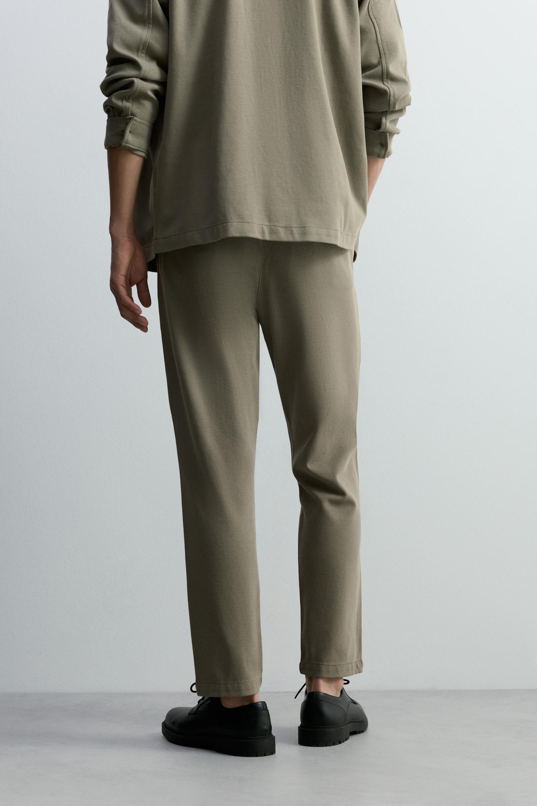 Textured joggers — KHAKI