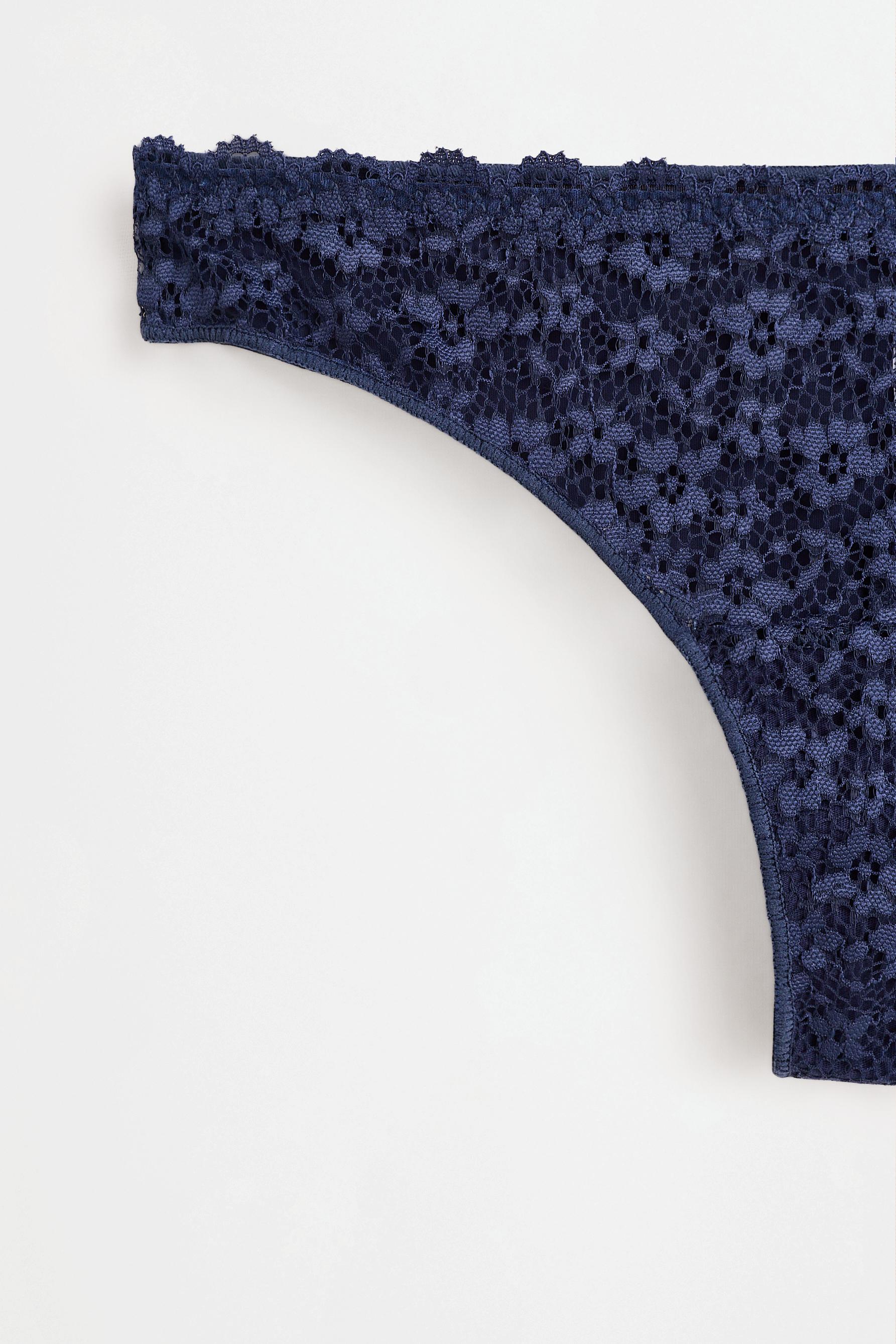 3-Pack of Brazilian lace briefs — BLUE/WHITE