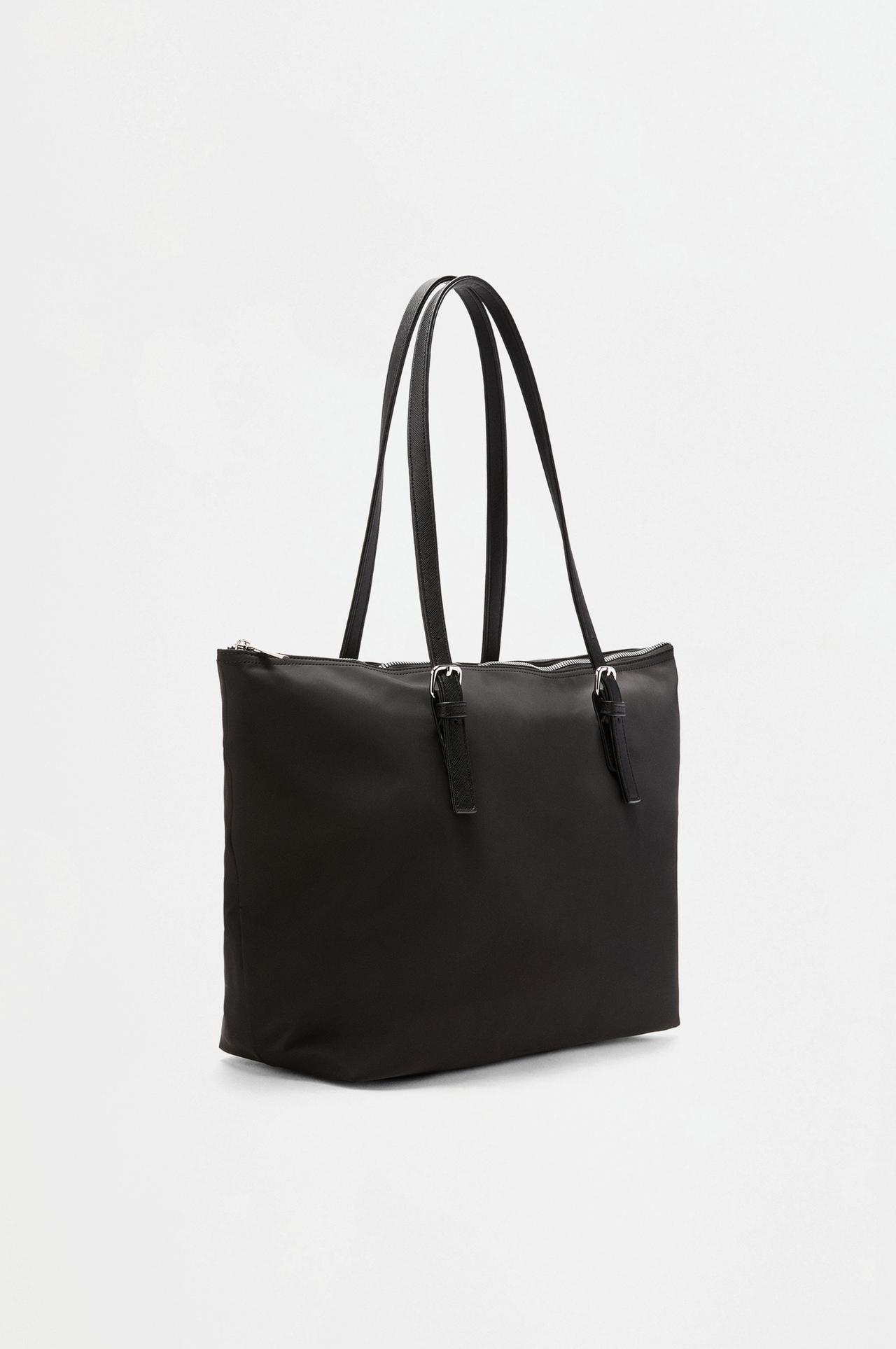 Nylon shopper bag — BLACK