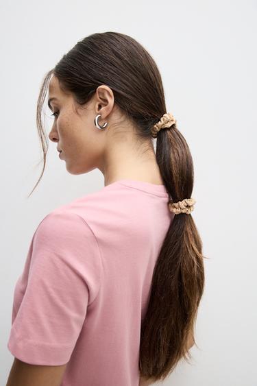 Pack of 6 basic scrunchies — BROWN TONES 2
