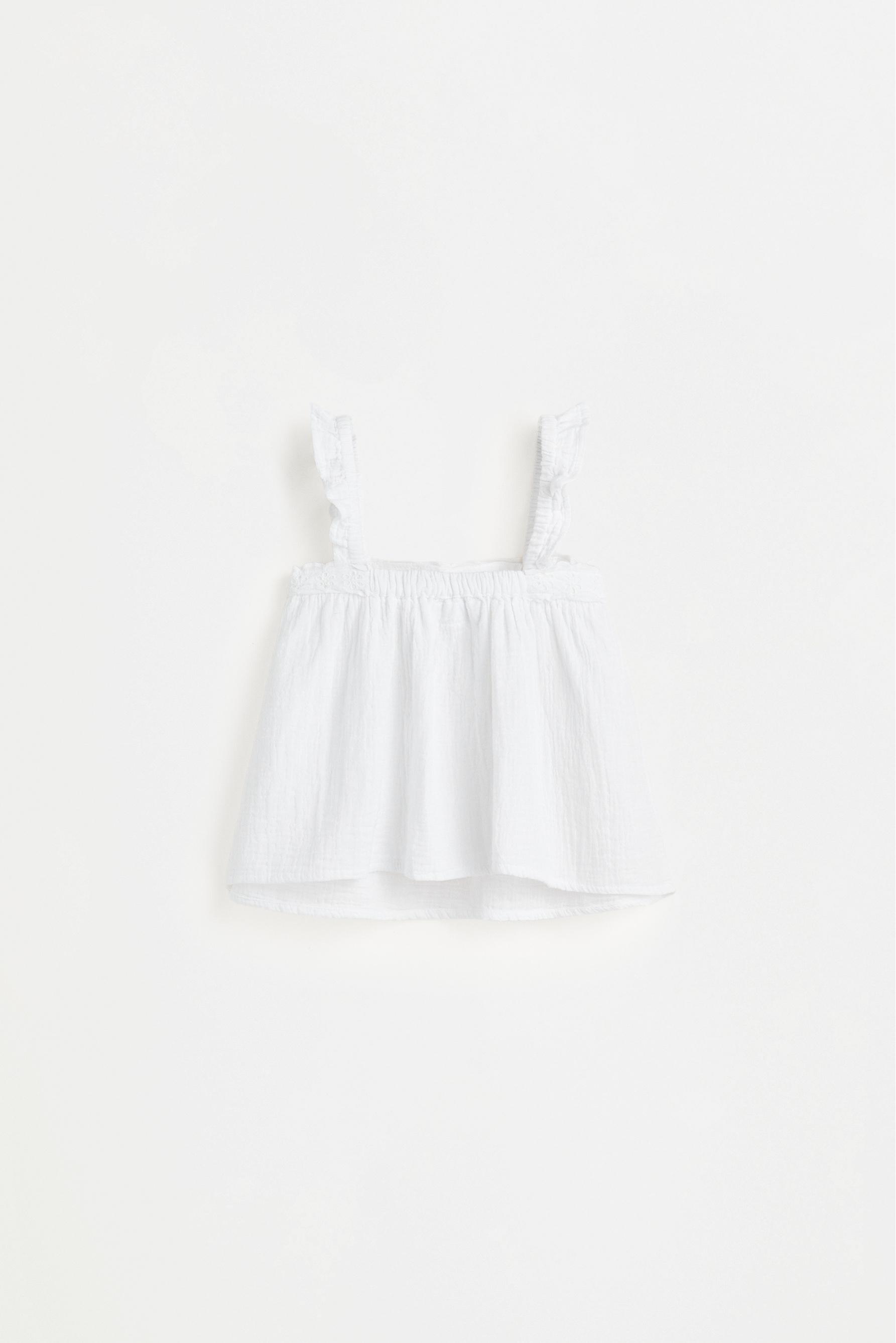 Double gauze strappy top — OFF WHITE