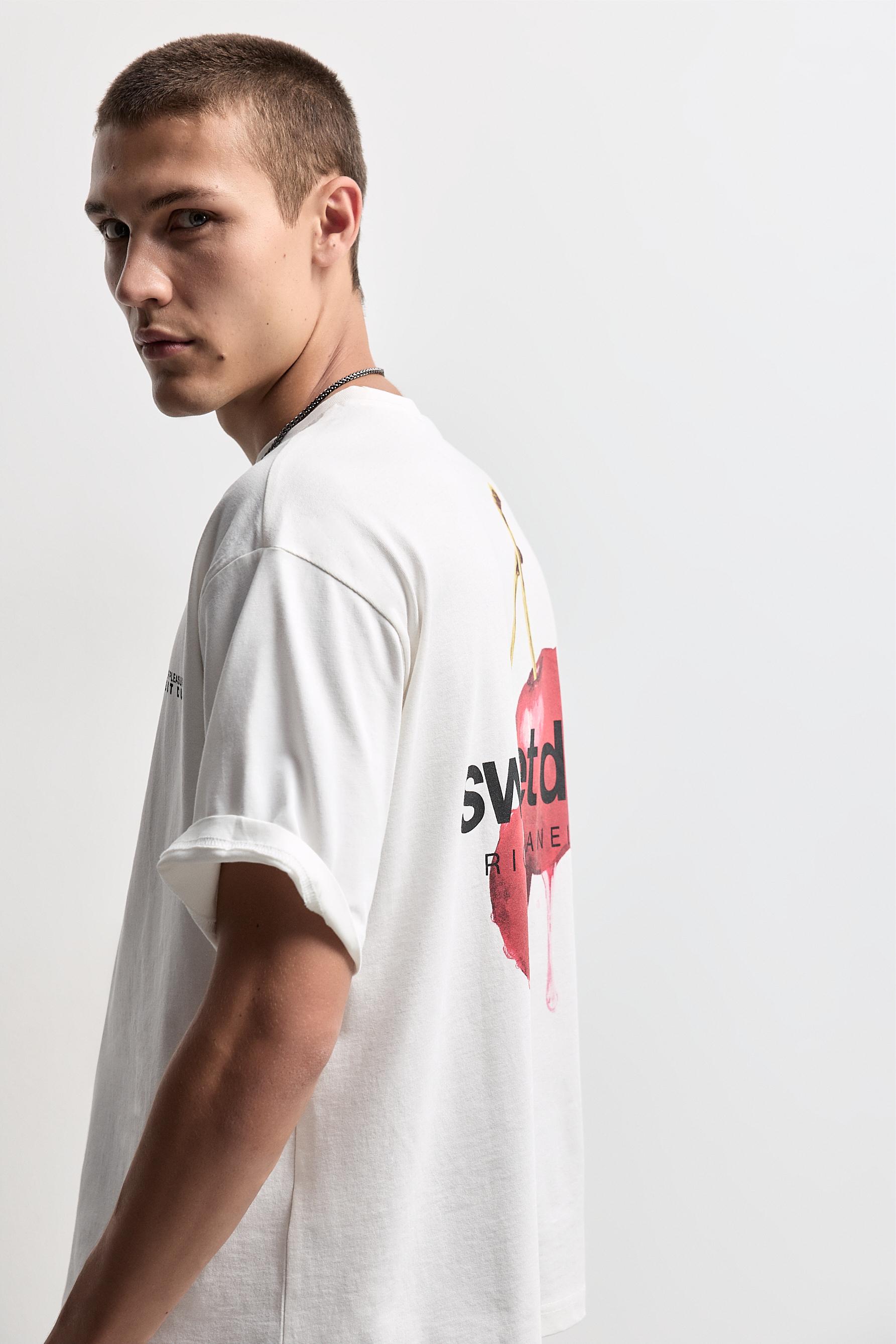 Cherry print T-shirt — WHITE