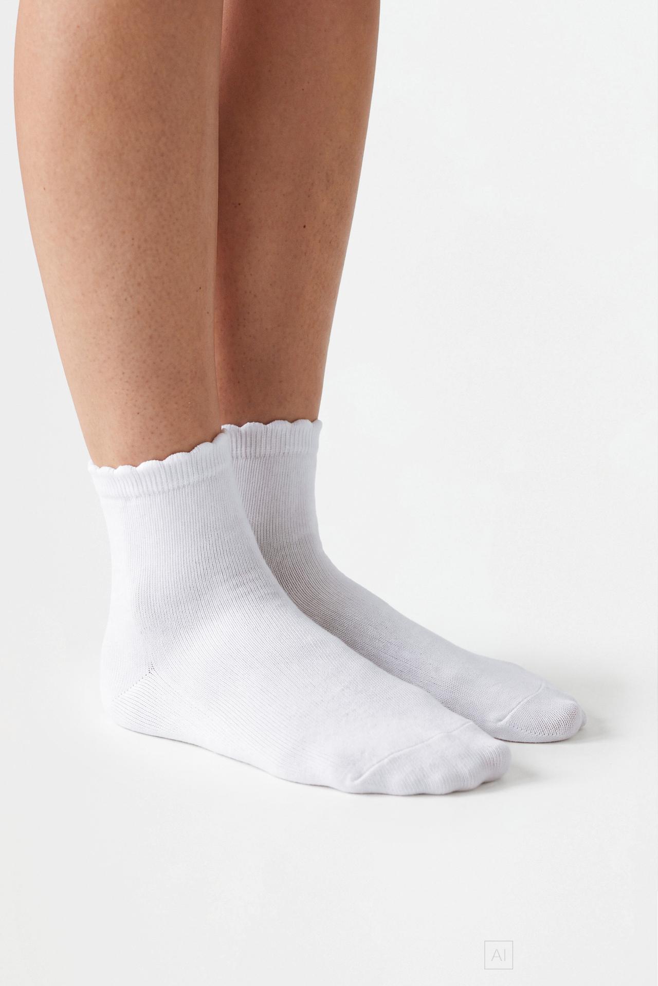 Ankle socks (7-pack) — WHITE/BLACK