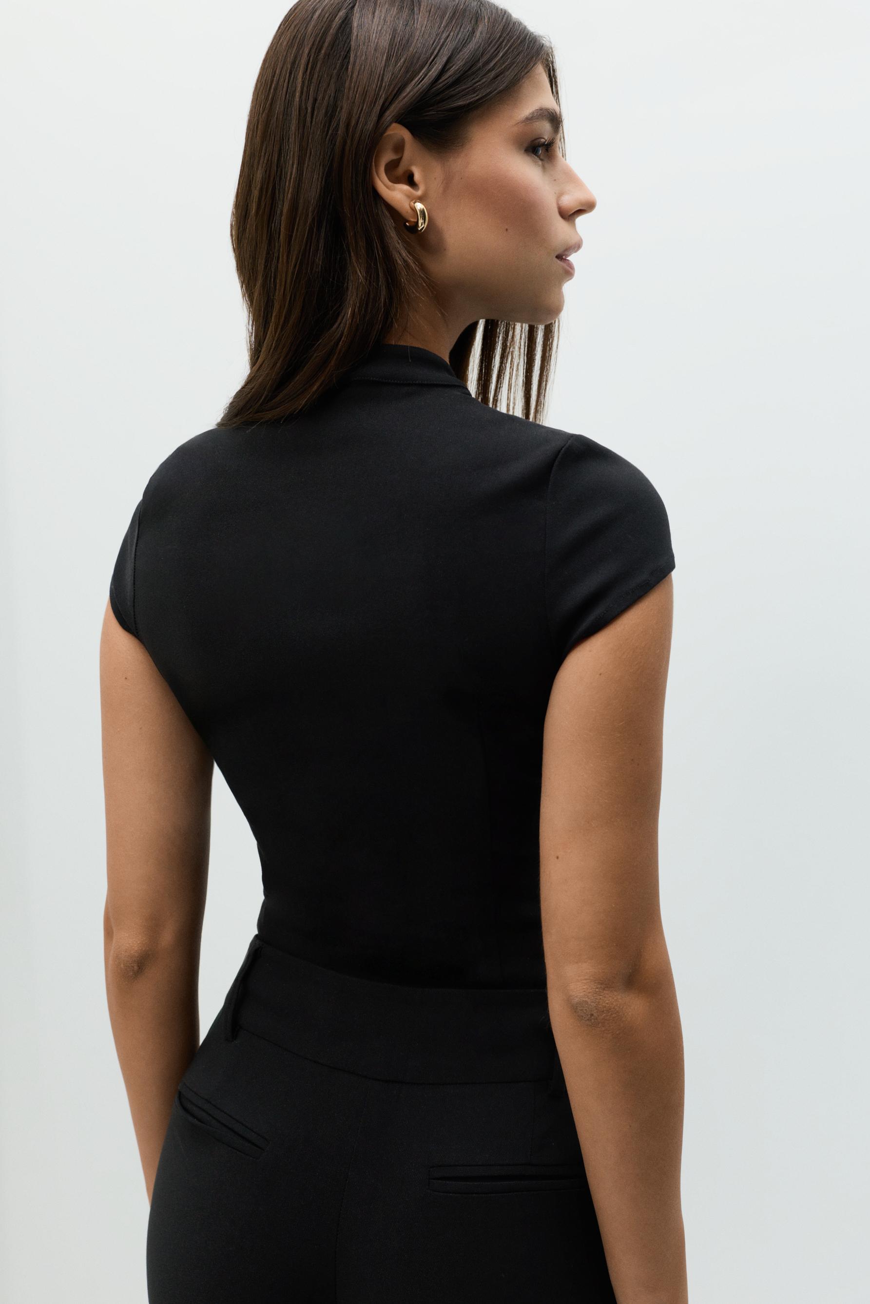 Qipao blouse — BLACK
