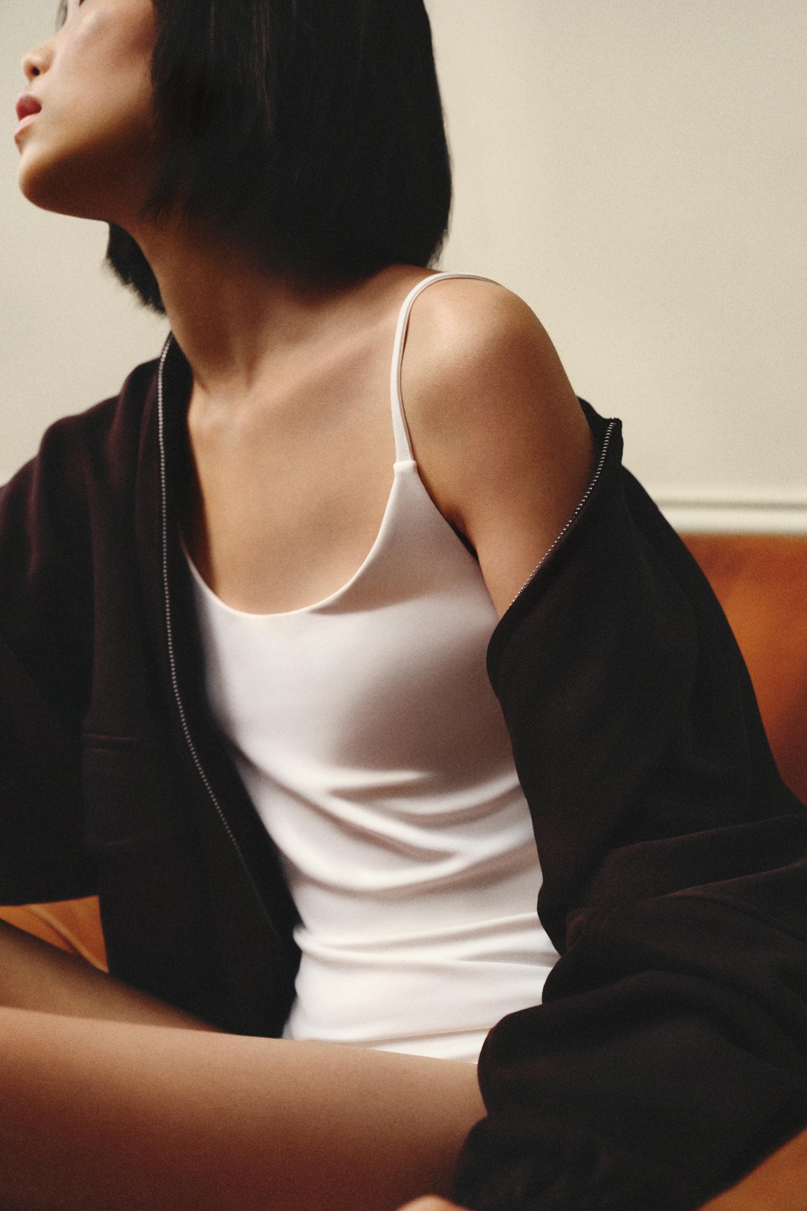 Polyamide Strappy Top — WHITE