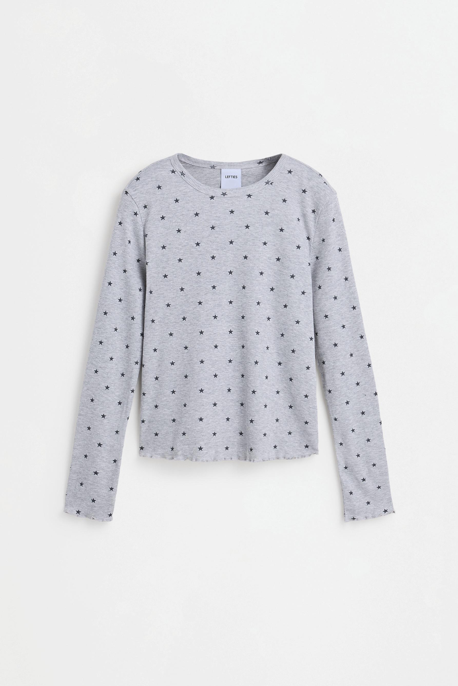 Long printed pyjamas — GREY MARL