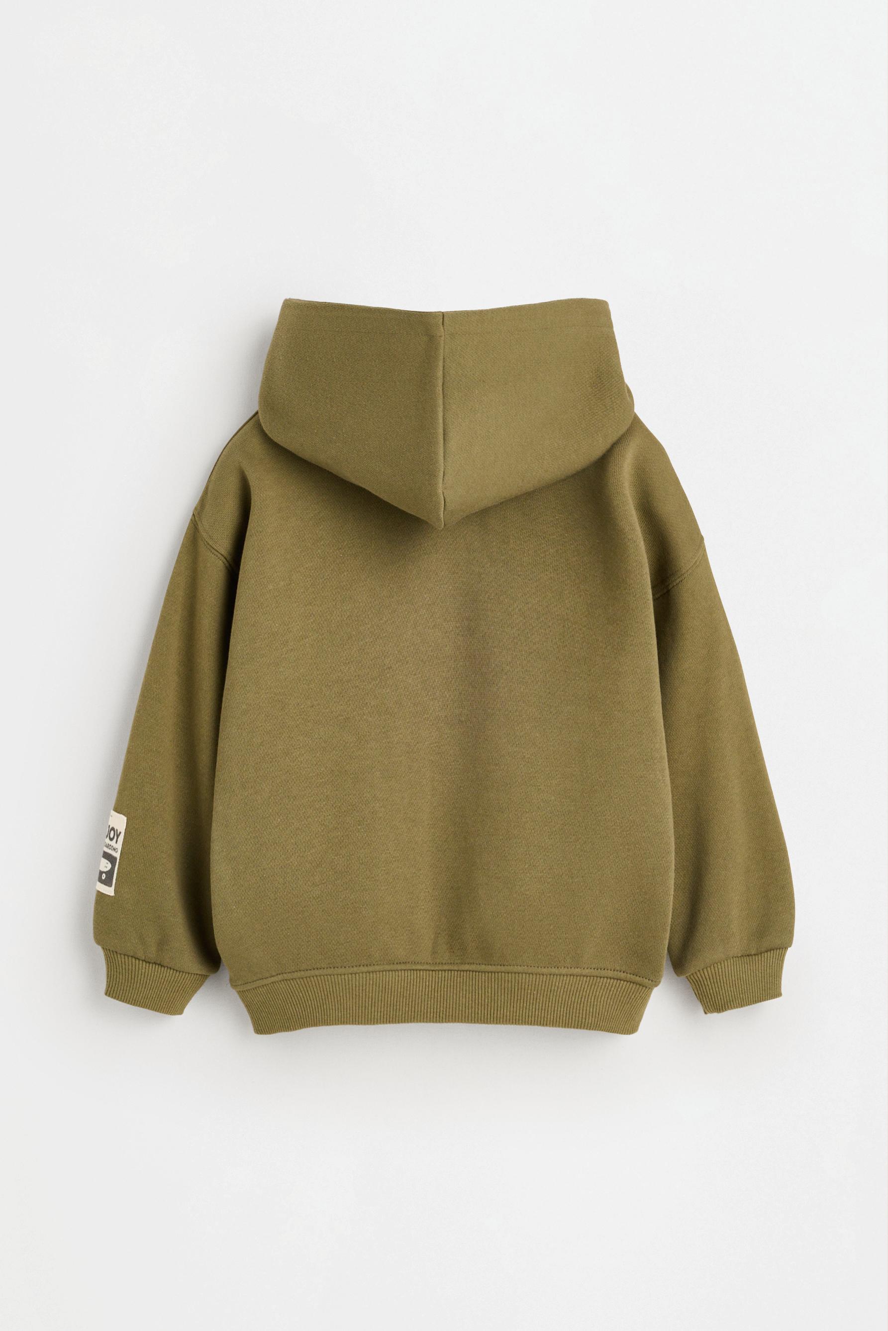 Raised print hoodie — DARK KHAKI