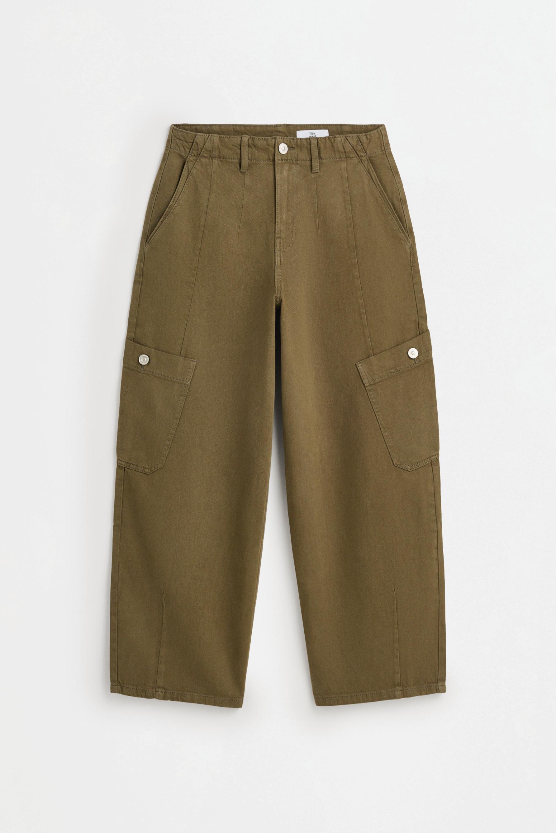 Barrel cargo trousers — KHAKI