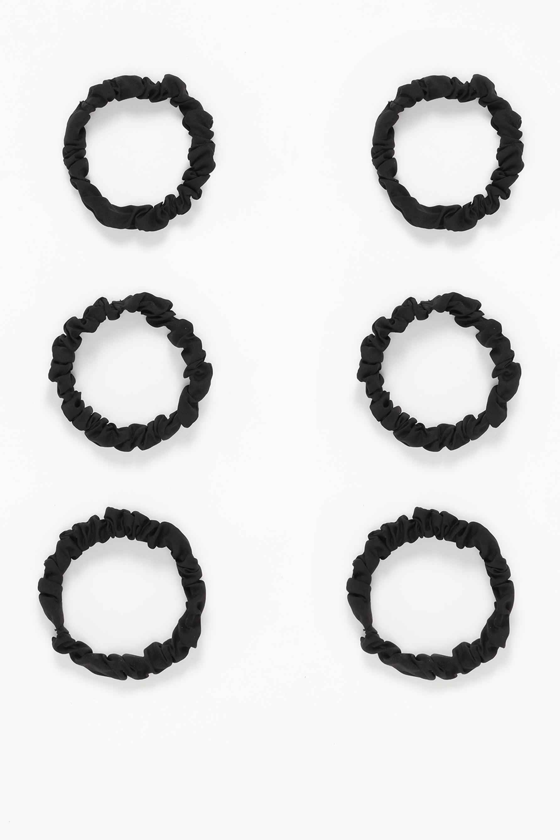 Pack of 6 basic scrunchies — BLACK