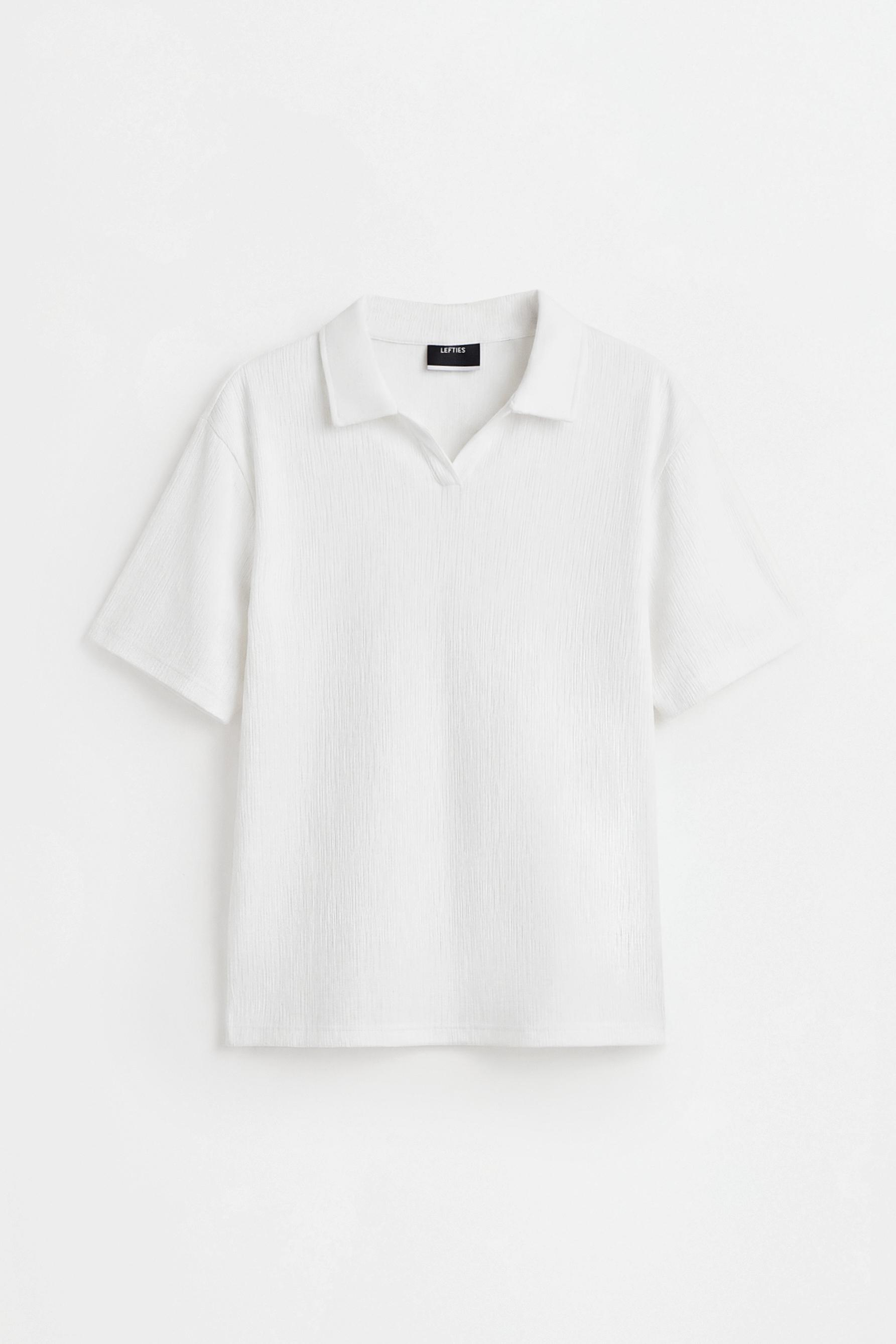 Rustic texture polo shirt — OFF WHITE