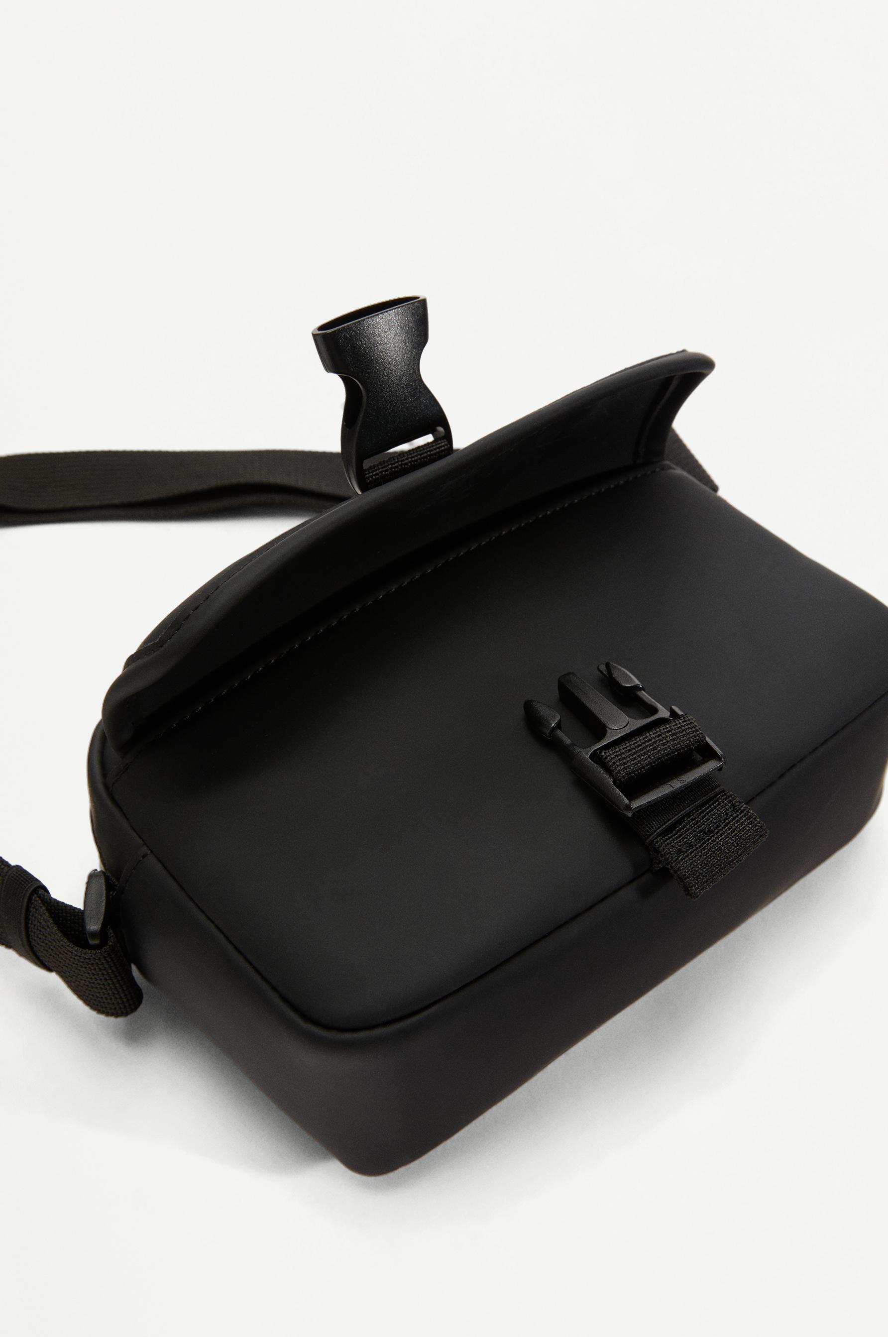 Rubberized crossbody bag — BLACK
