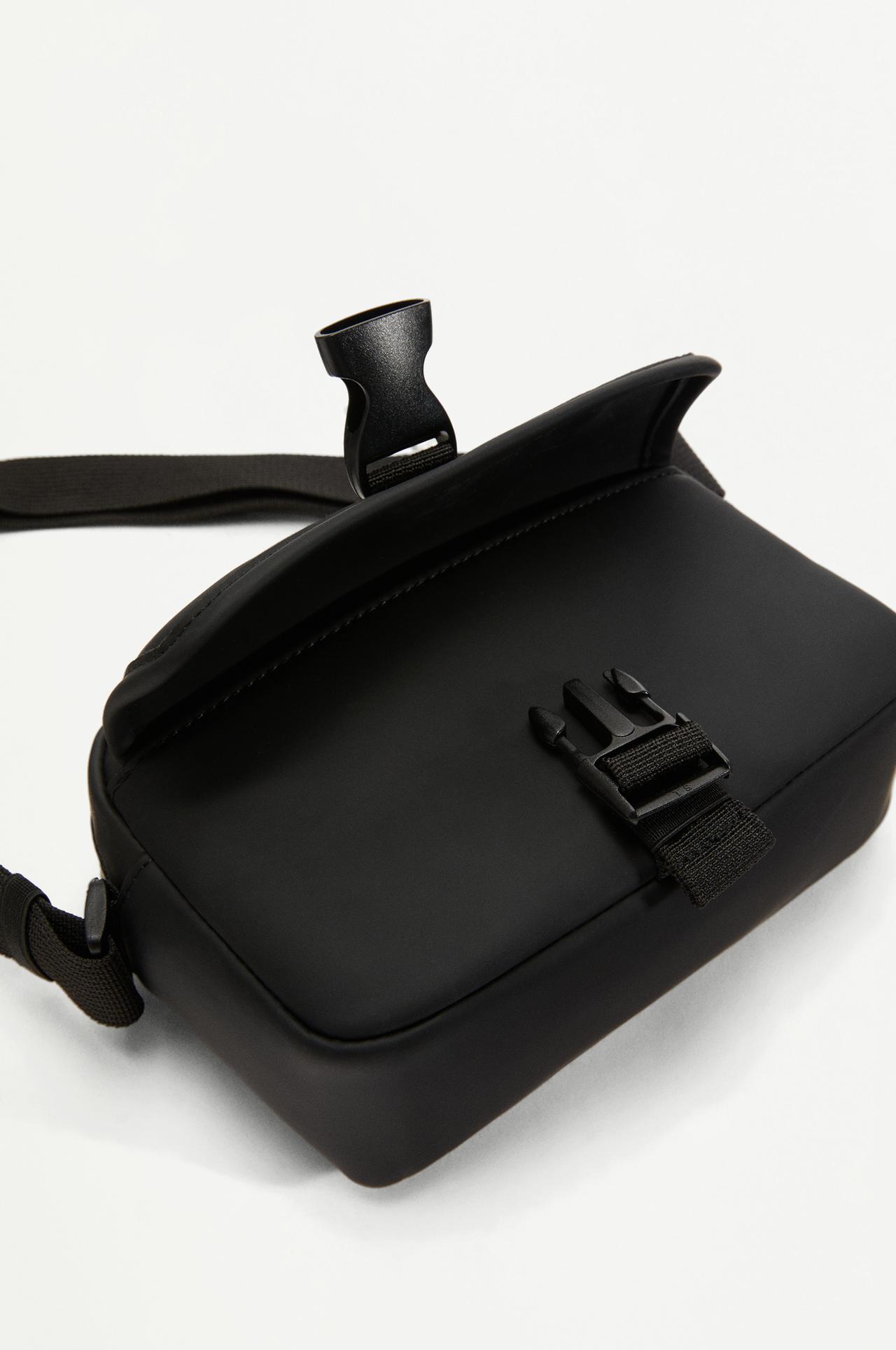 Rubberized crossbody bag — BLACK