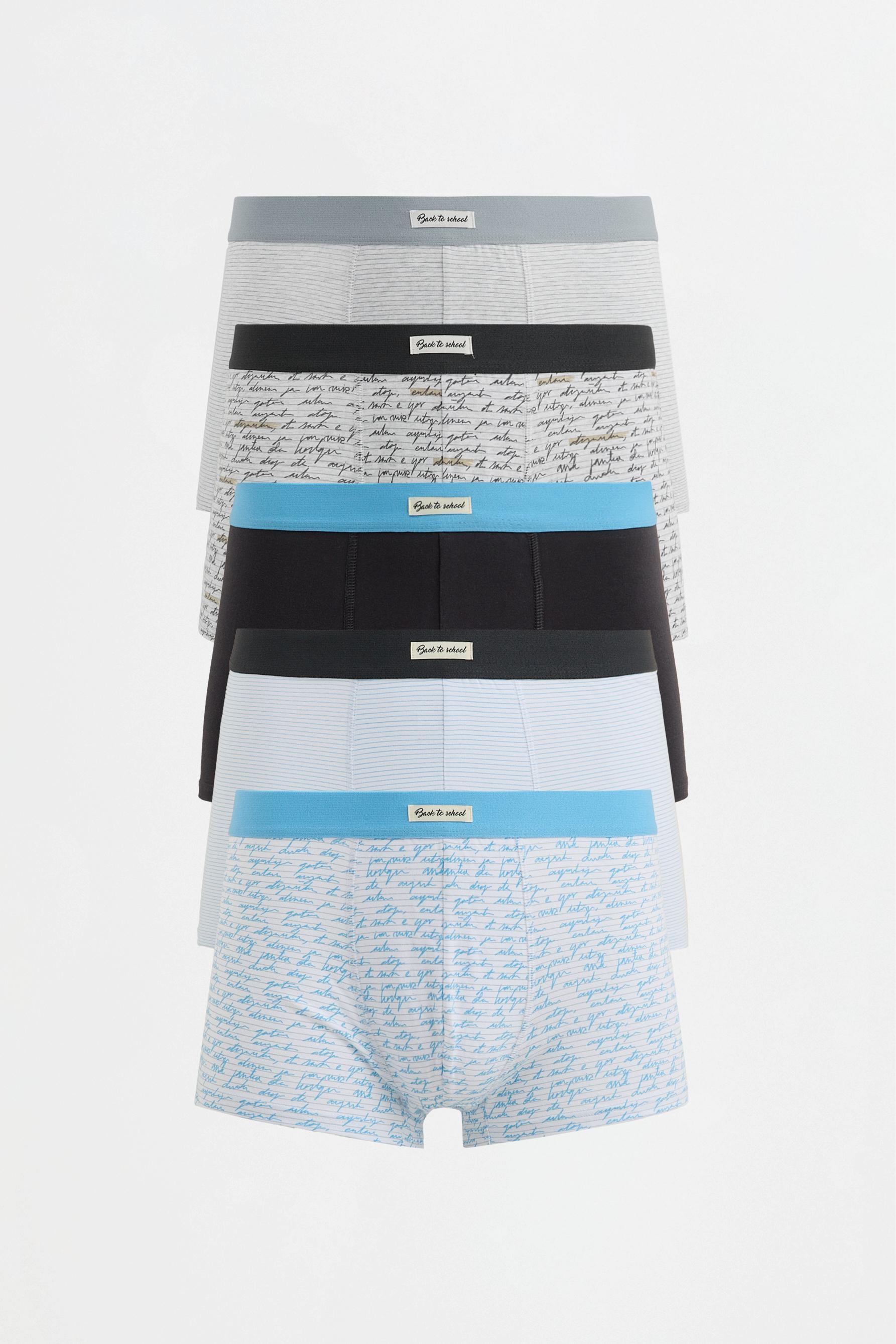 Mixed boxer briefs (5-pack) — BLUE TONES