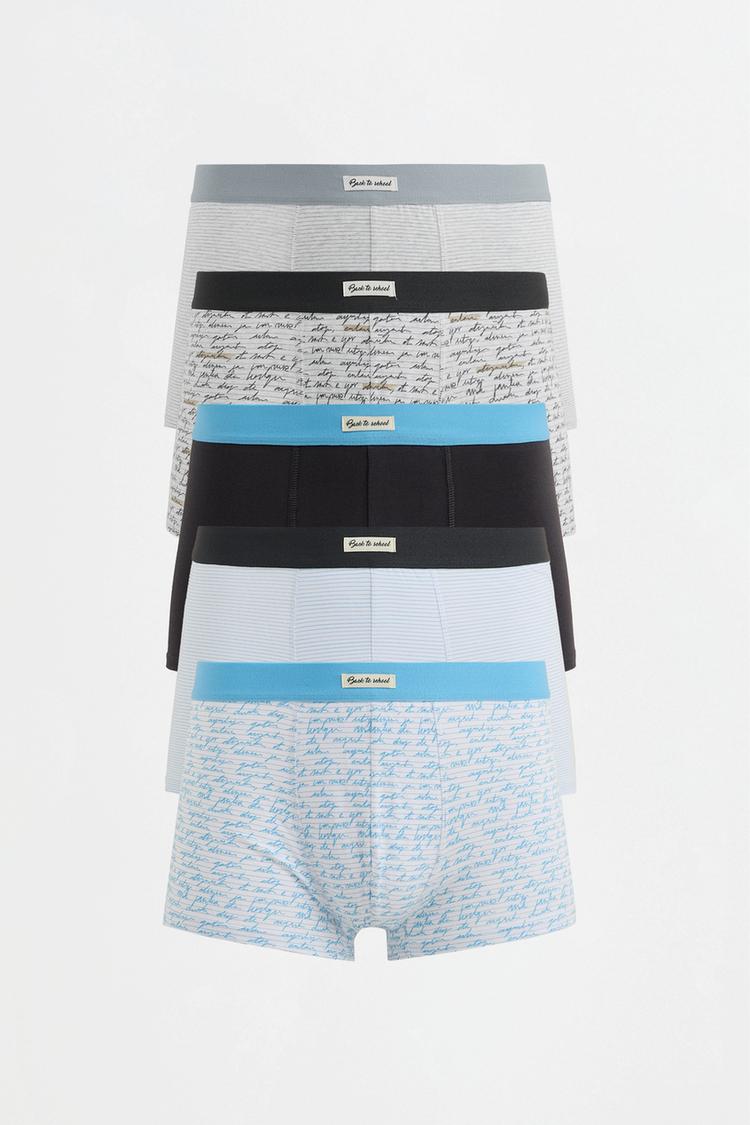 Mixed boxer briefs (5-pack) — BLUE TONES