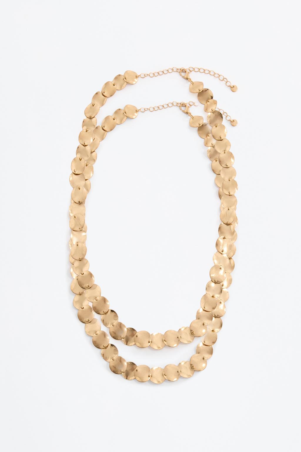 Double-strand medallion necklace