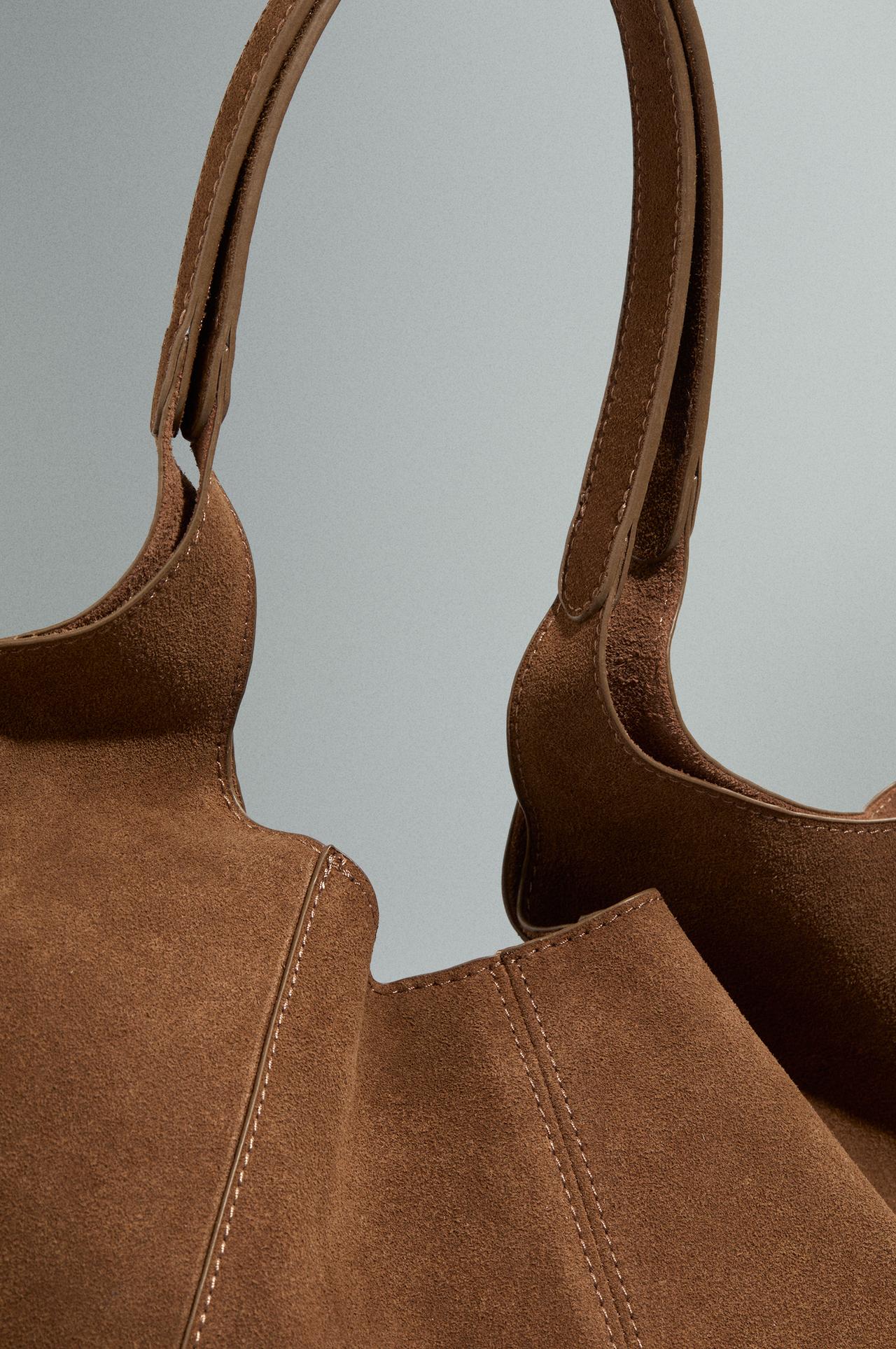 Reconstituted leather bag — CAMEL