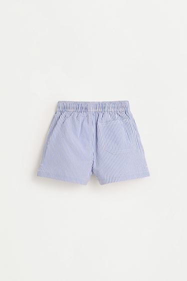 Striped seersucker swim shorts — BLUE 2