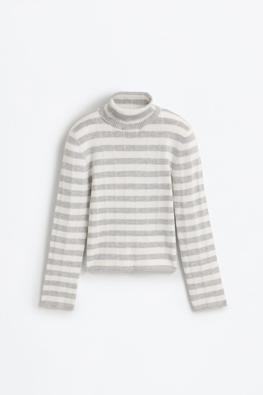 Camisola gola dobrada canelada