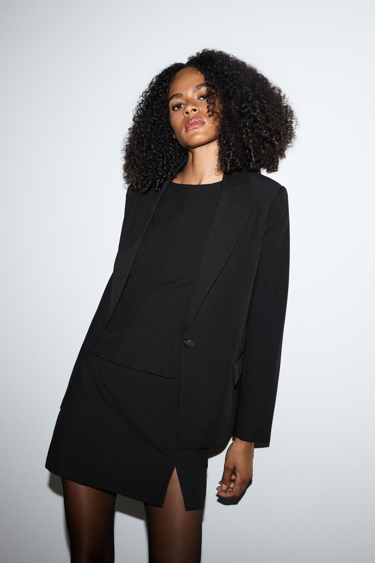 Striped blazer — BLACK