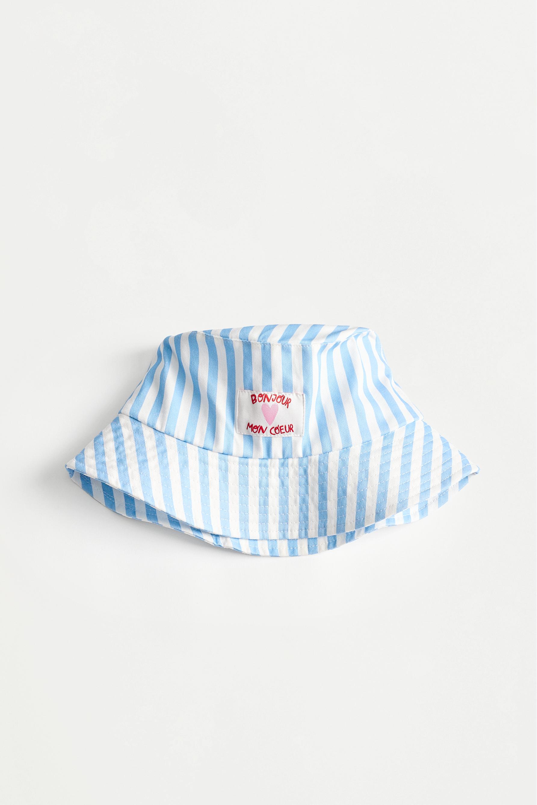 Striped bucket hat — SKY BLUE