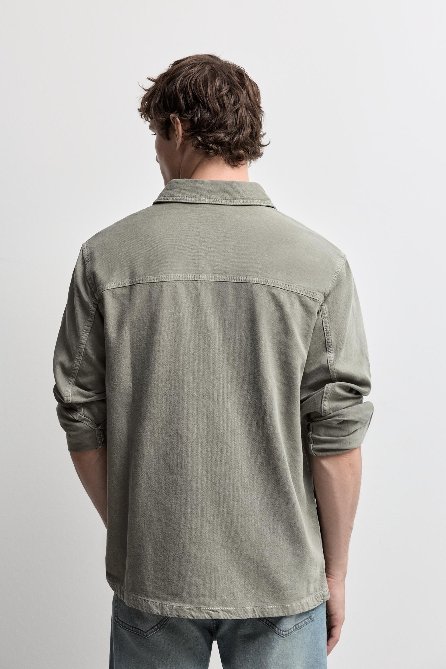 Lightweight denim overshirt — GREEN