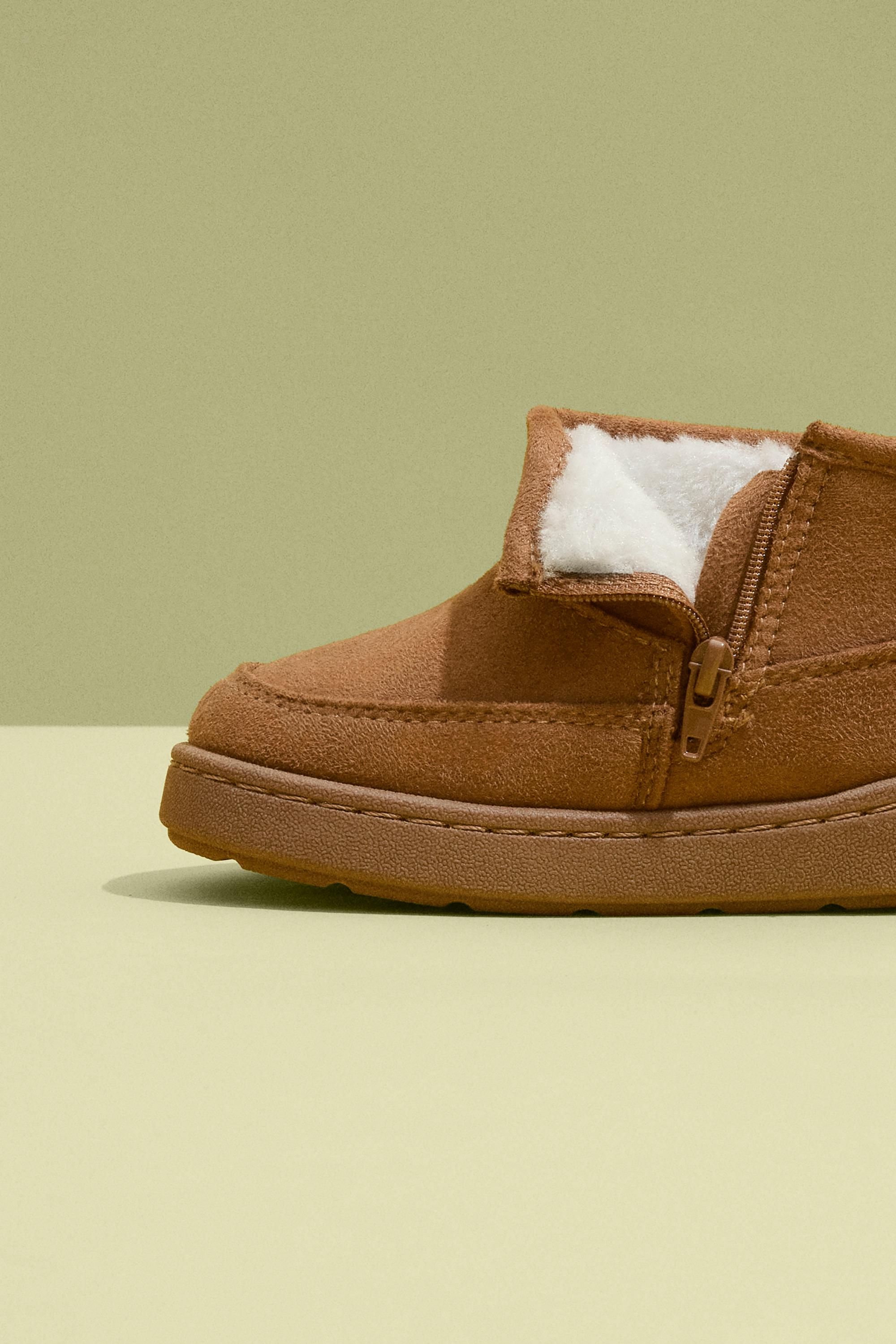 Lined faux fur boot — BEIGE