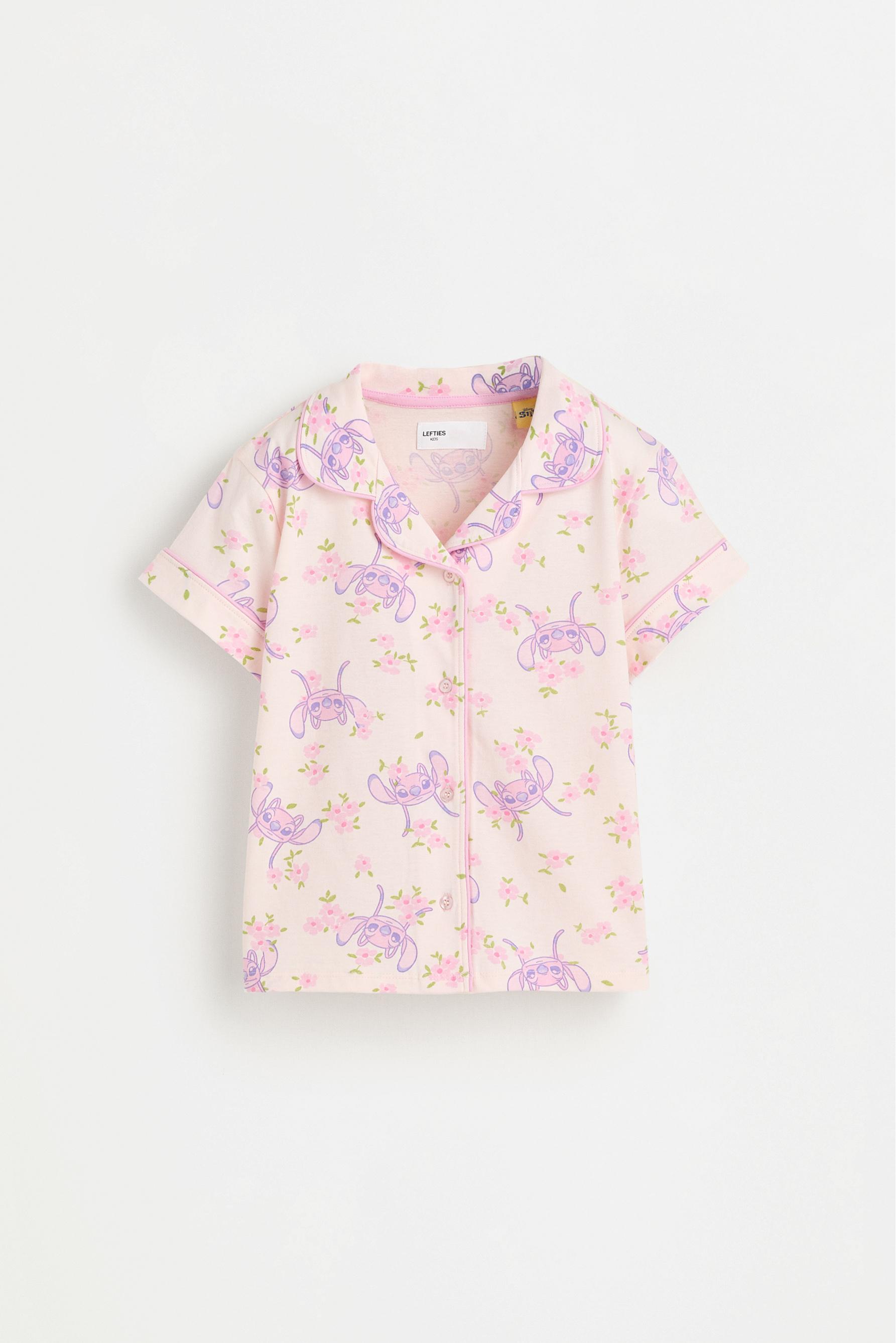 Angel ©Disney shirt pyjama set with eye mask — PALE PINK