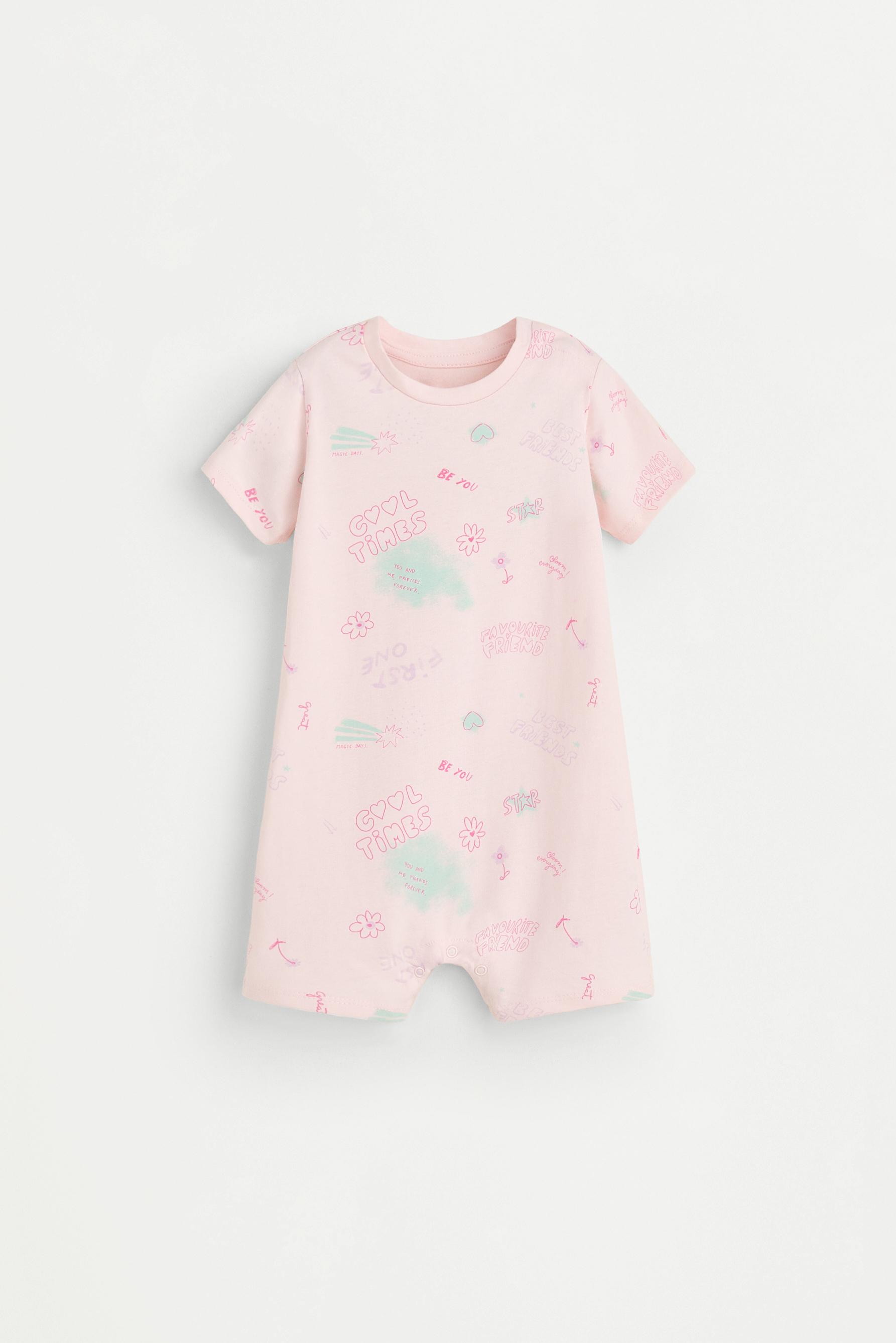 Printed sleepsuit — PASTEL PINK
