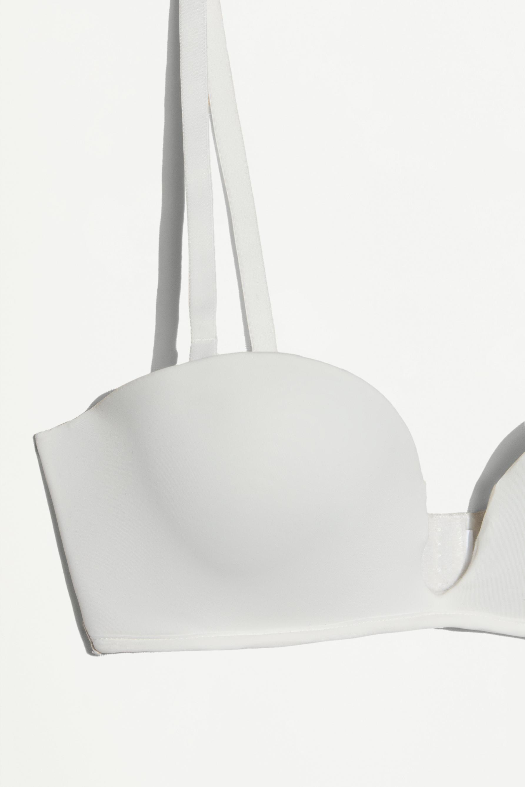 Plunge bandeau bra — WHITE