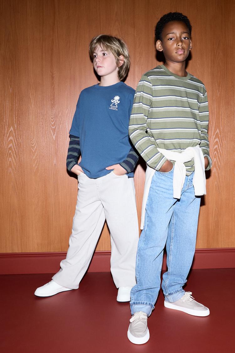 Wide-leg jogger jeans — ECRU