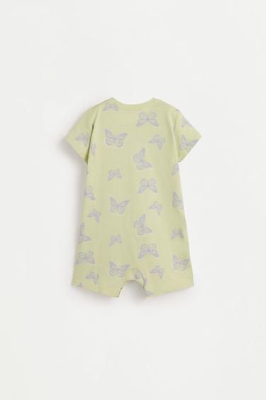Short printed sleepsuit — PALE KHAKI 2