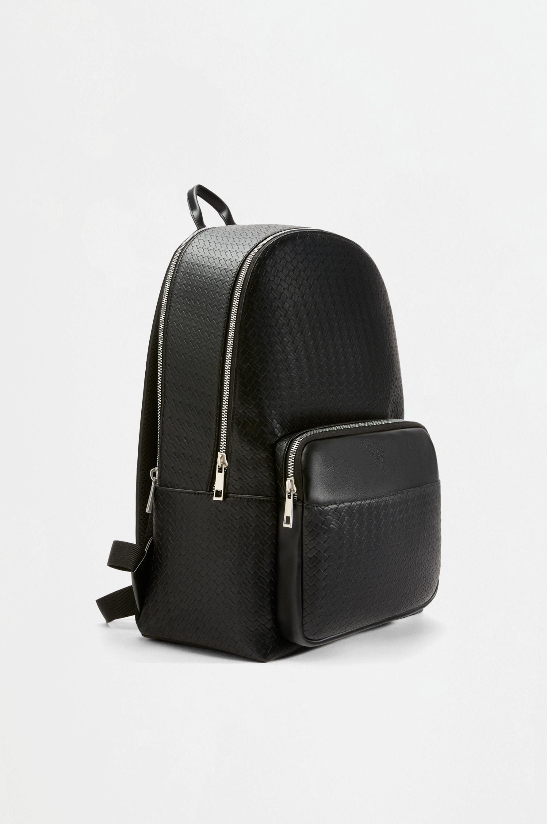 Braided effect backpack — BLACK
