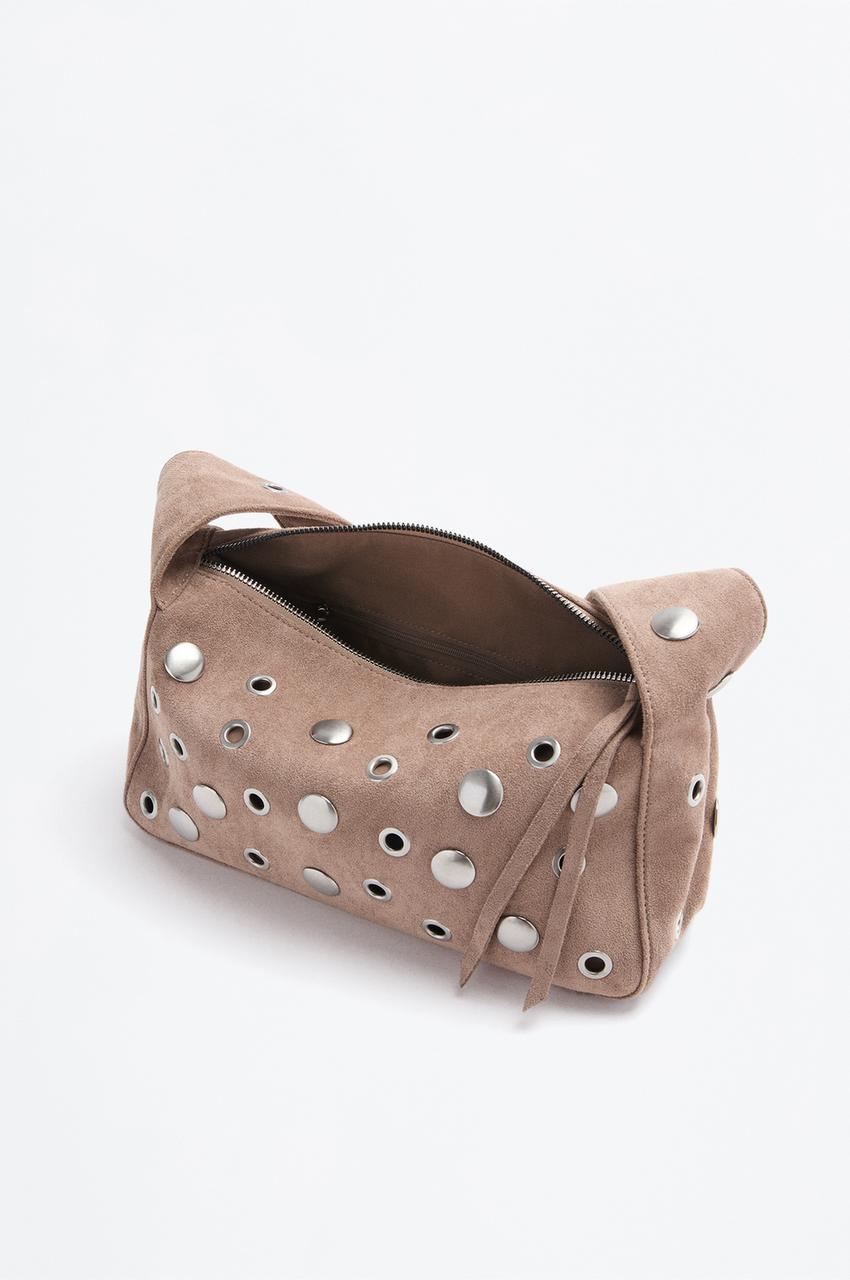 Bolso de hombro tachas efecto ante Cangurera Porta móvil