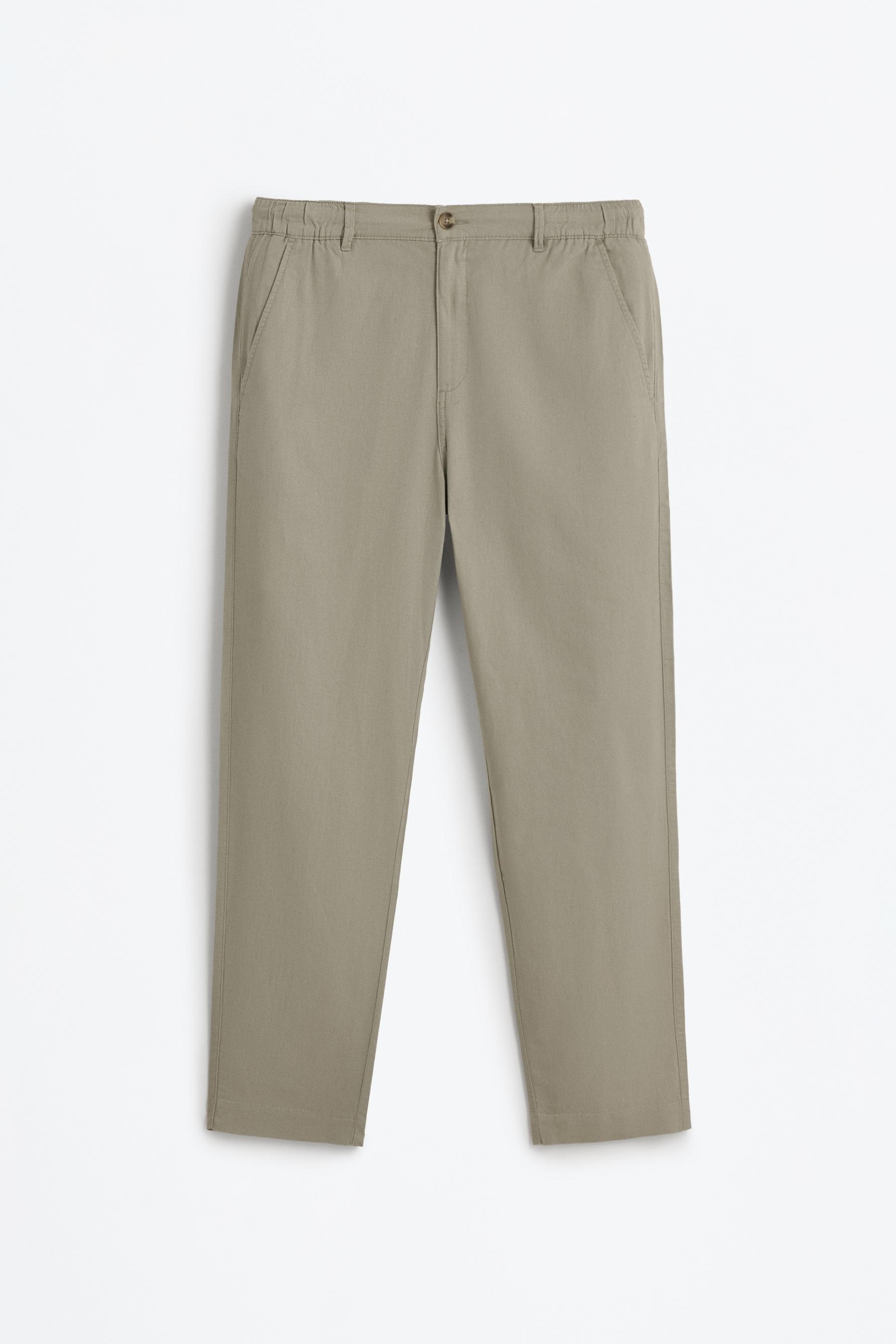 Cotton - linen smart trousers — KHAKI