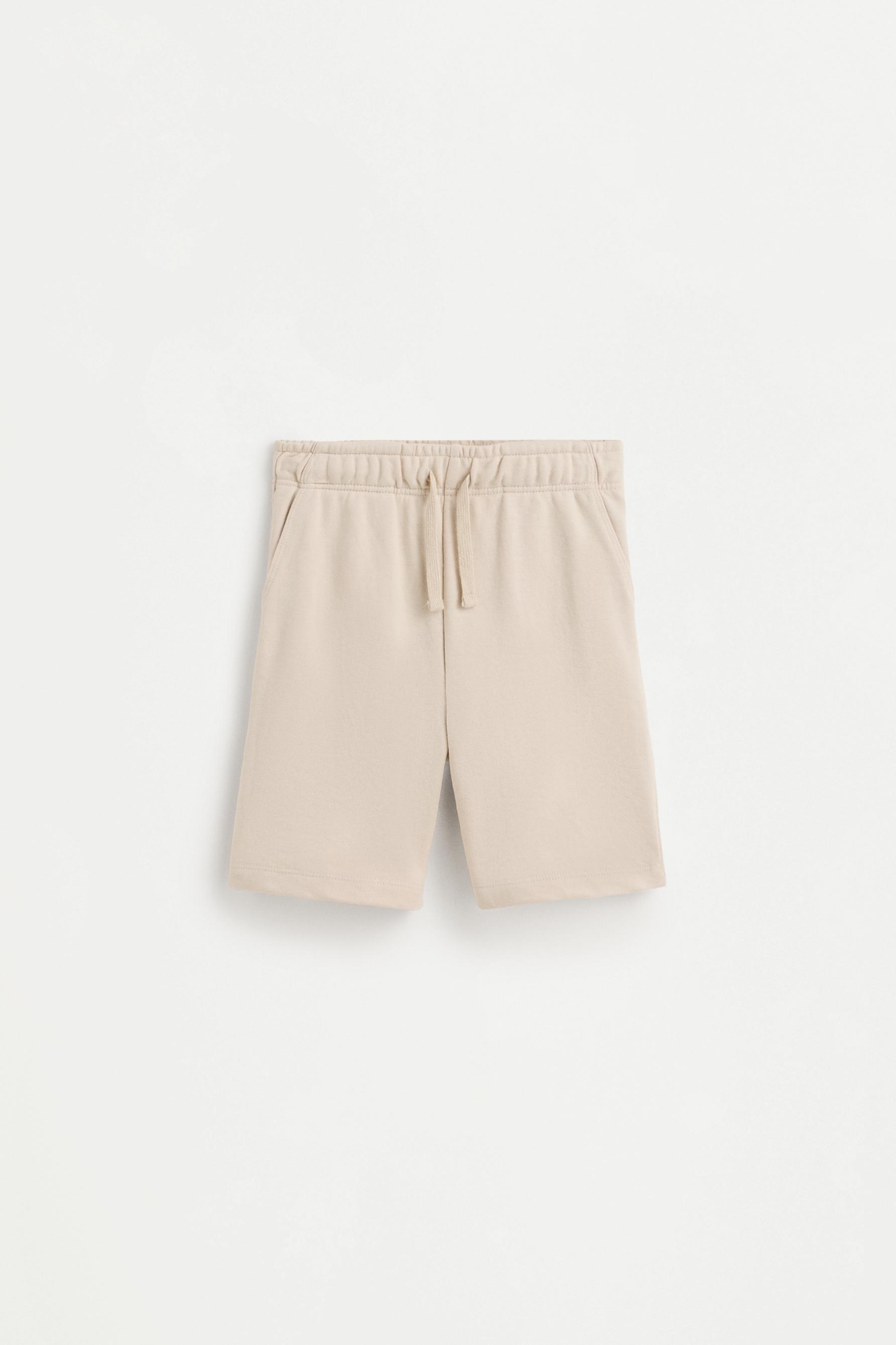 Jogger plush Bermuda shorts — PALE SAND