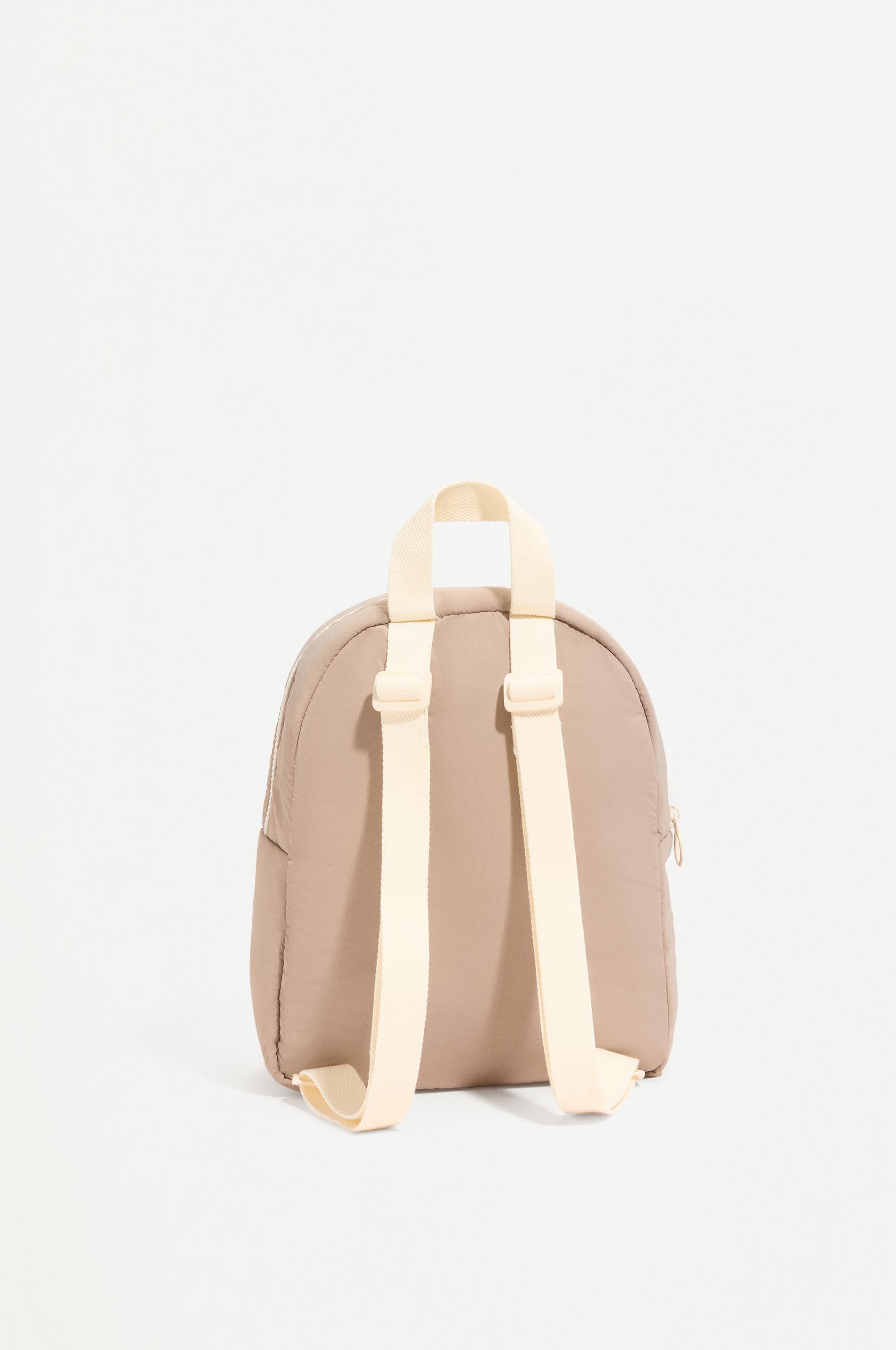 QUILTED BACKPACK — BROWN