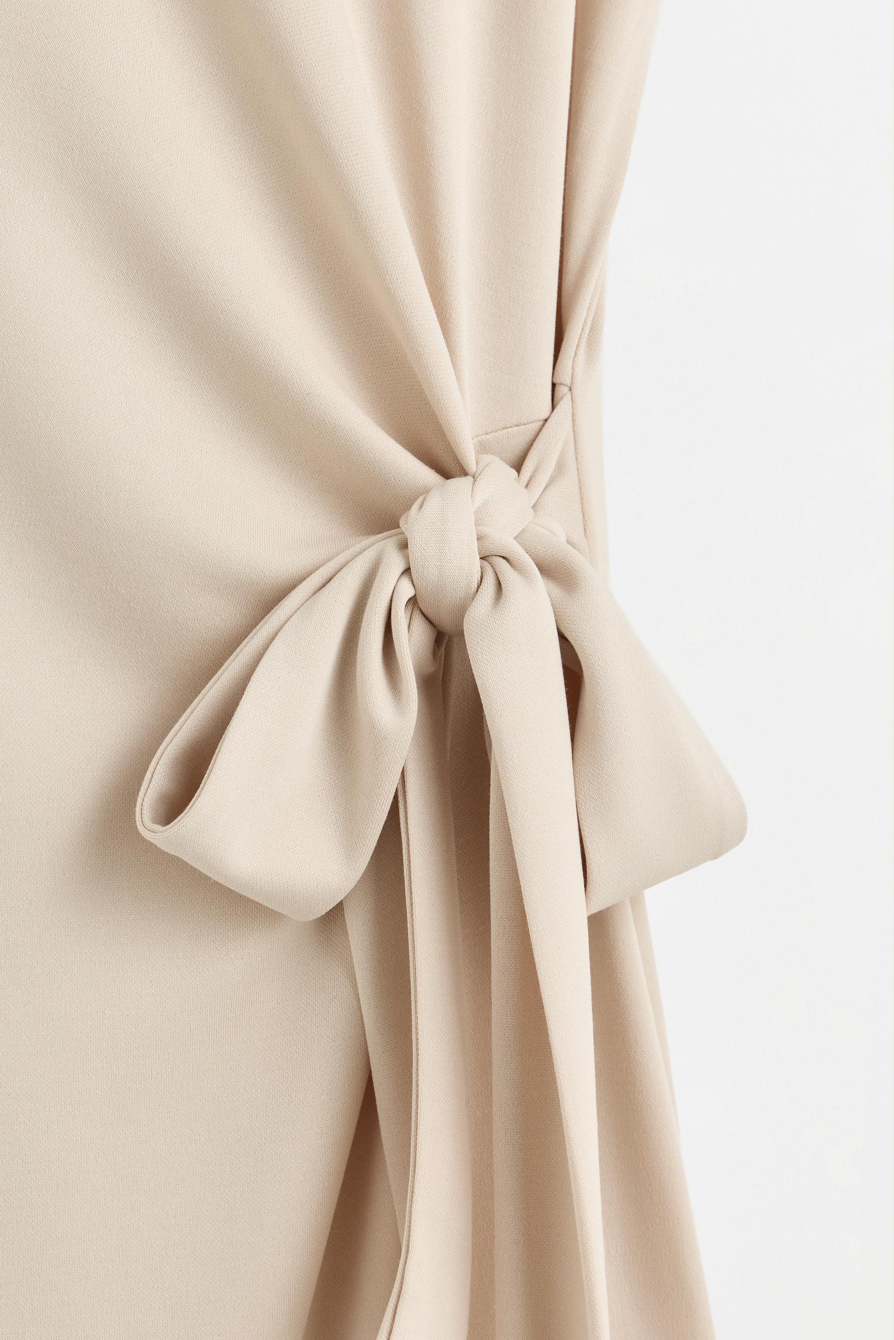 Midi dress with tie detail — MINK