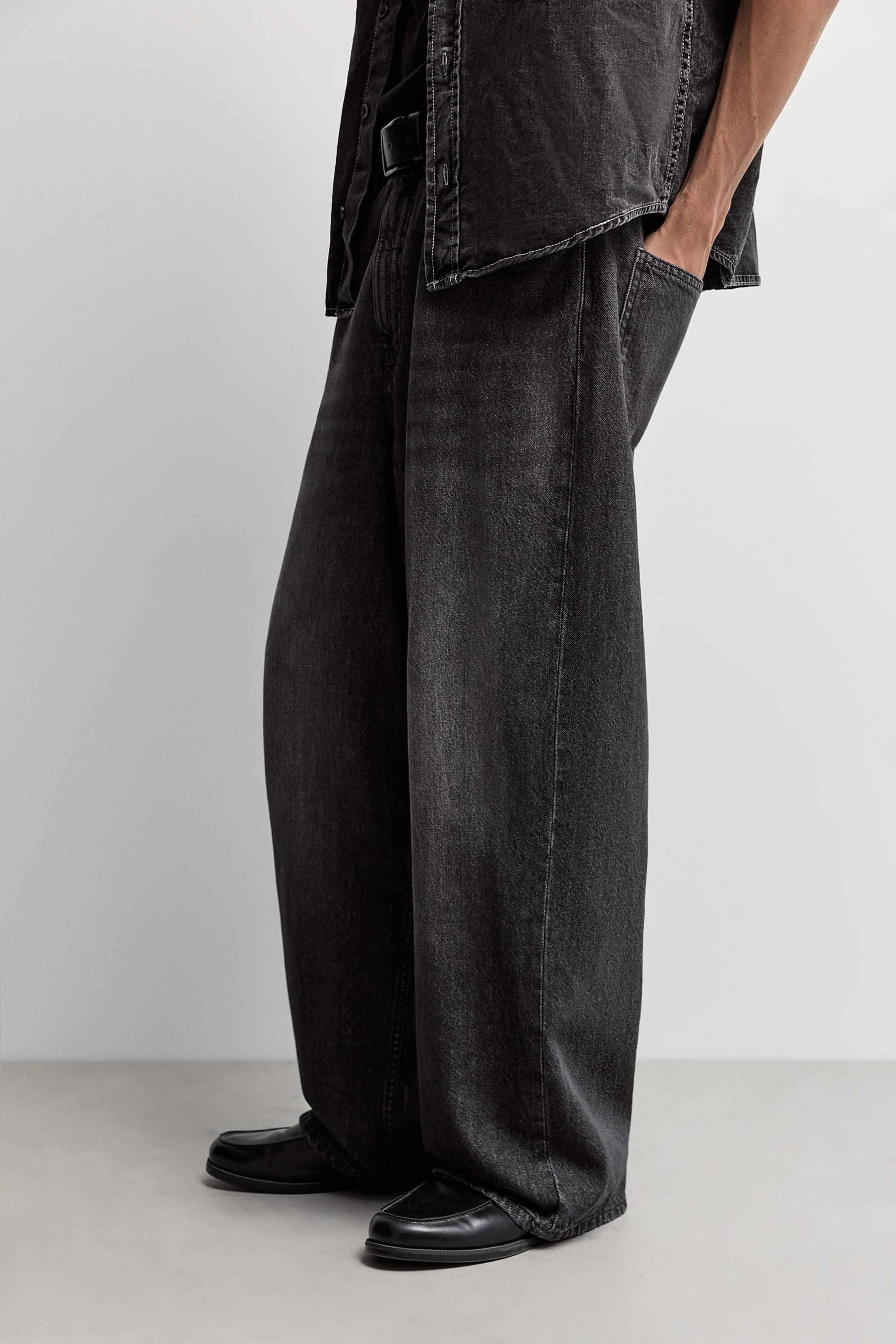 Wide-leg jeans — FADED BLACK