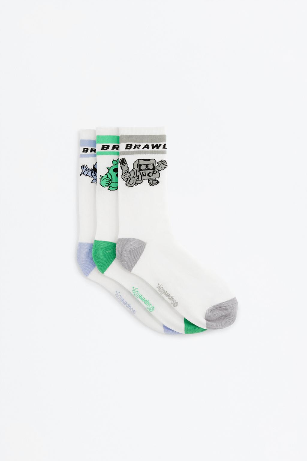 Pack of 3 pairs of long Brawl Stars ©Supercell Oy socks