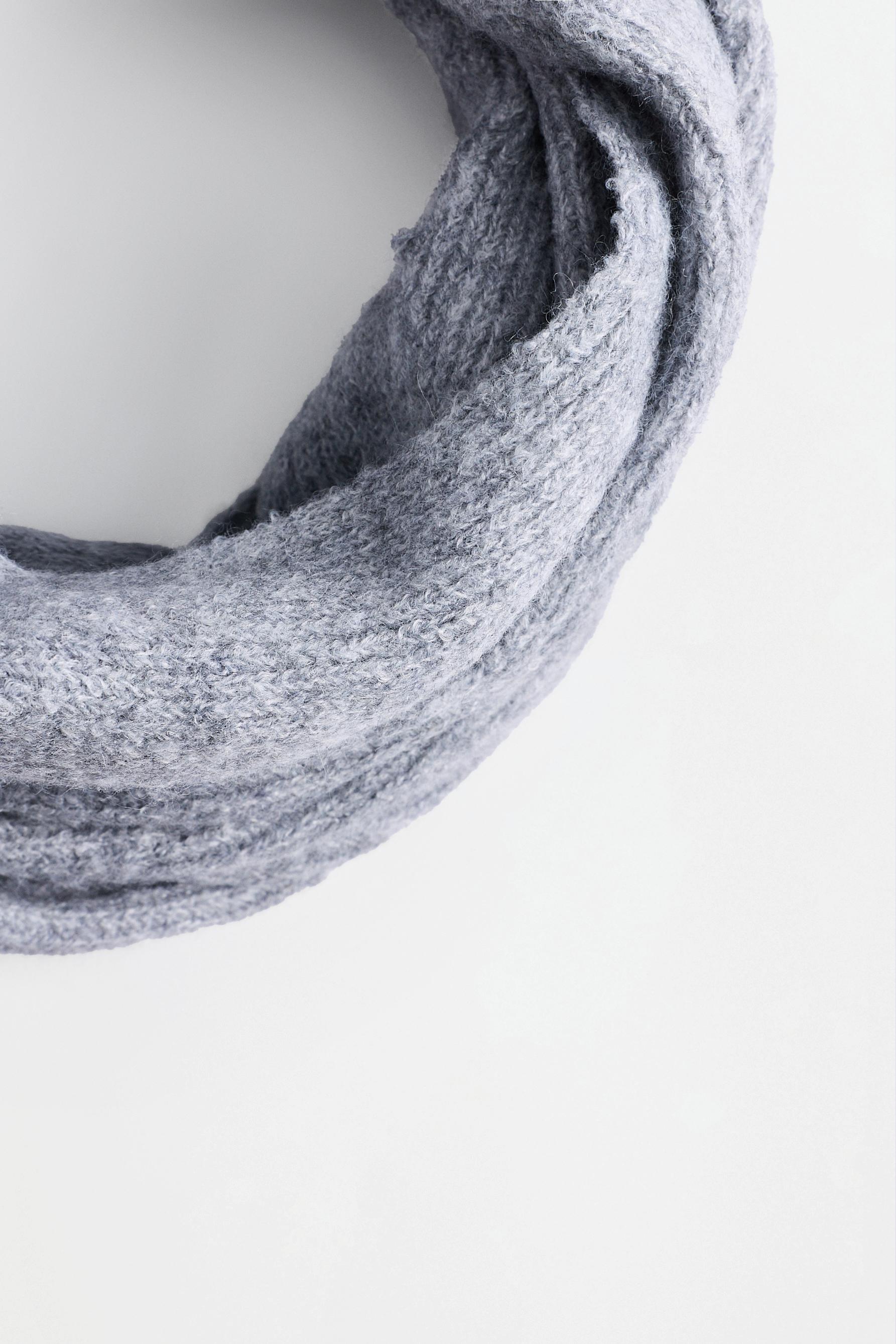 Solid double snood — GREY MARL