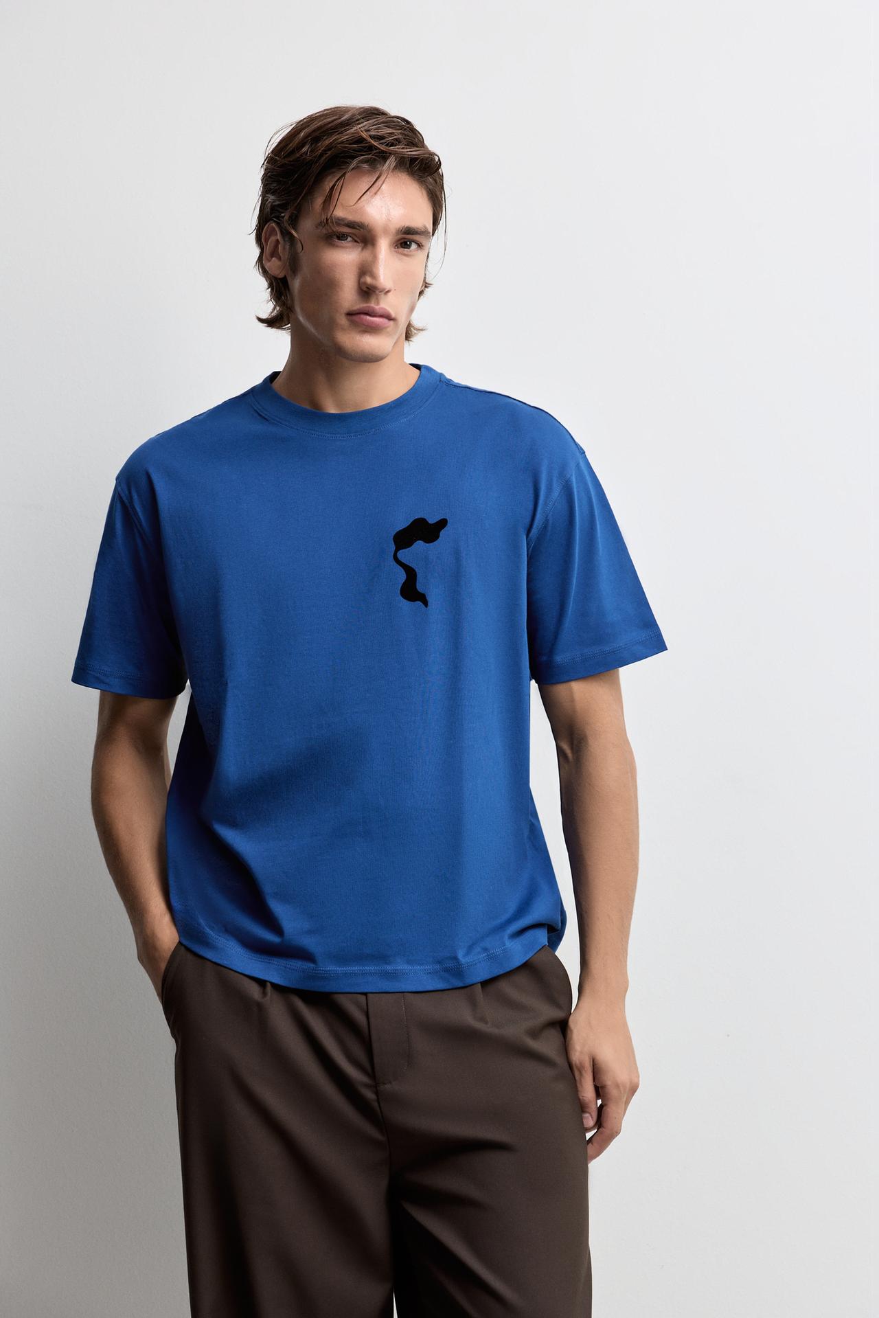 Printed T-shirt — COBALT GREY