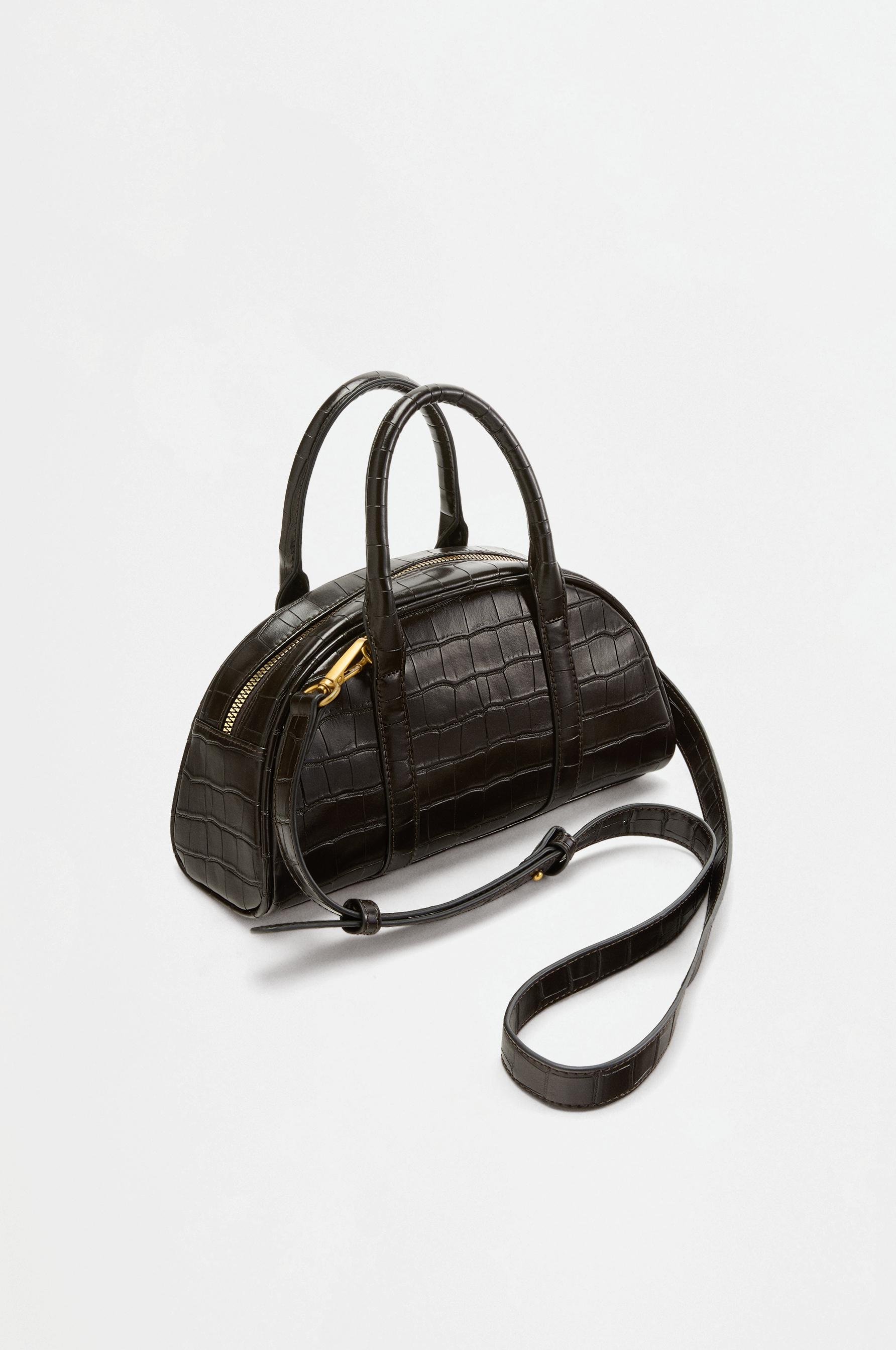 Croc-effect bowling bag — BROWN