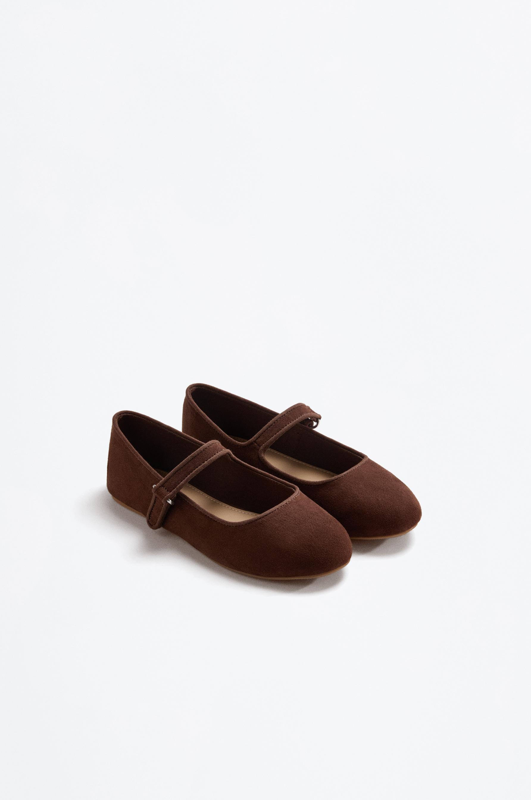 Mary Jane ballerina flat — BROWN