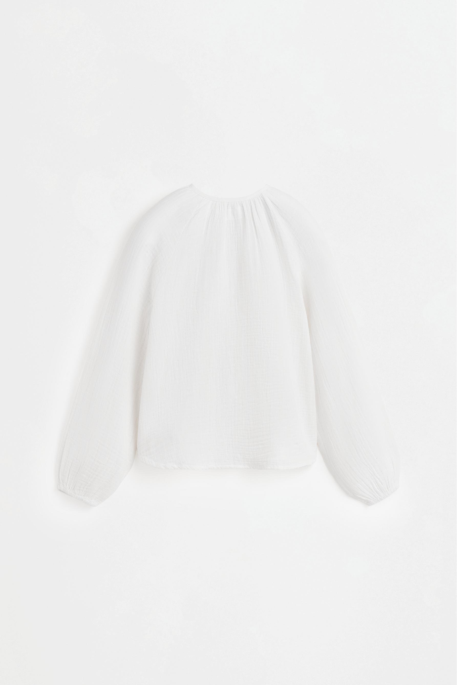 Printed double gauze blouse — OFF WHITE