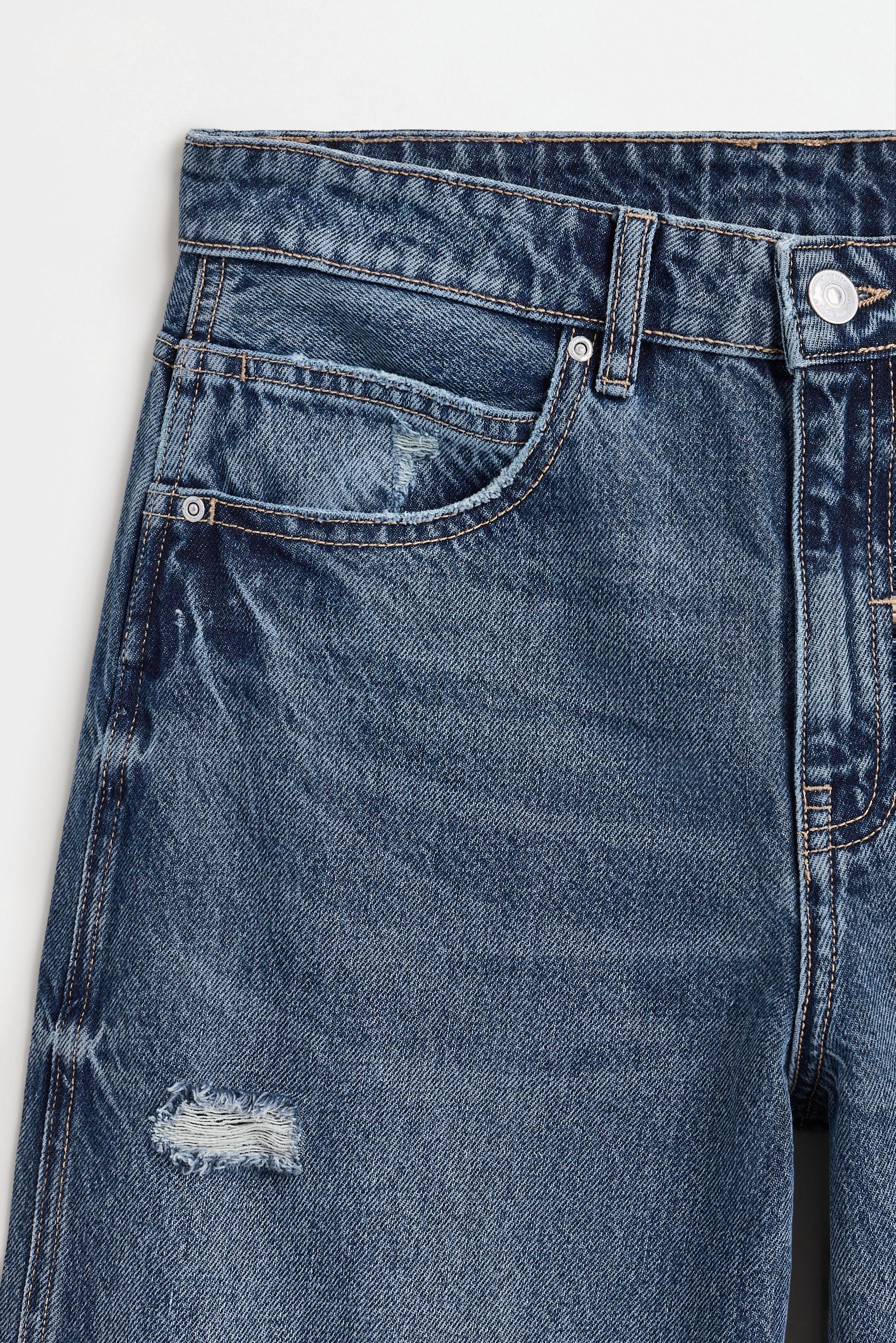 Distressed baggy jeans — INK BLUE