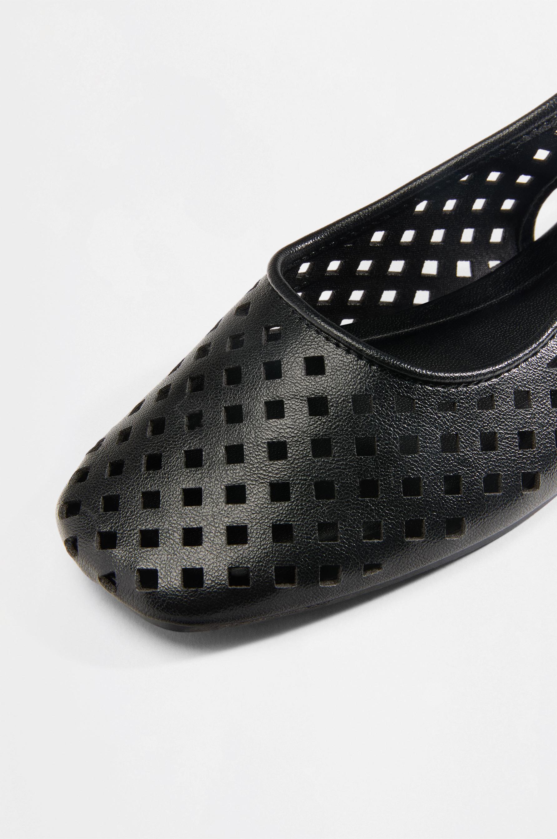 OPENWORK SLINGBACK BALLET FLATS — BLACK
